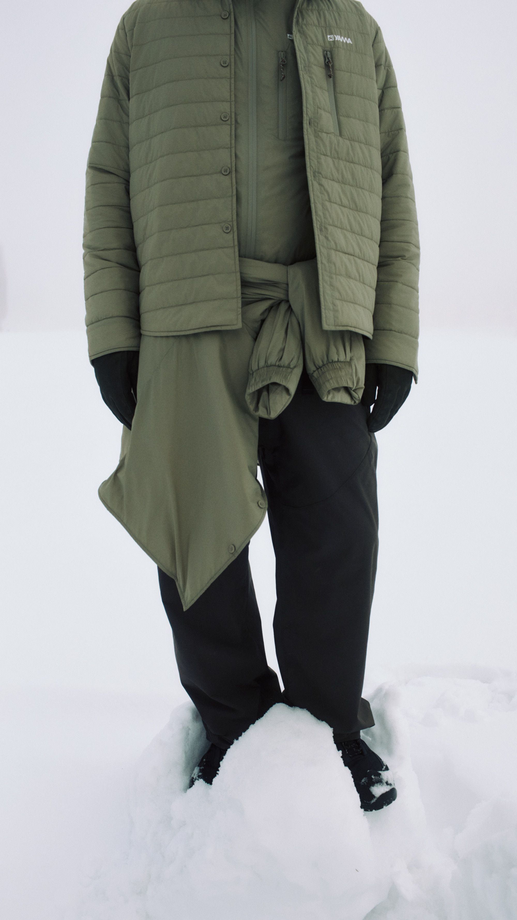 Yama Ember Puffer Shirt Moss Green