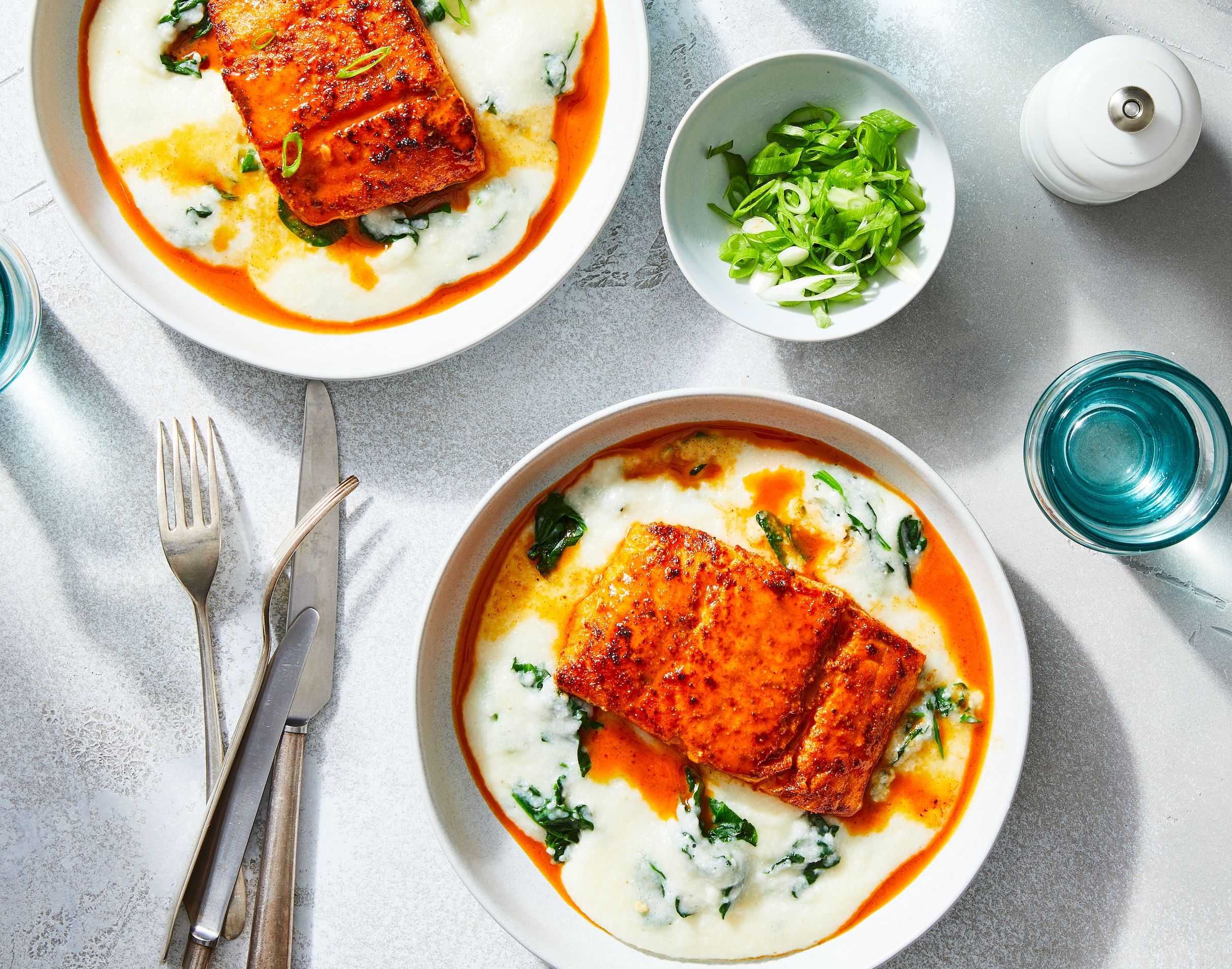 Creole-Spiced Fish with Cheesy Grits recipe by Grace Parisi