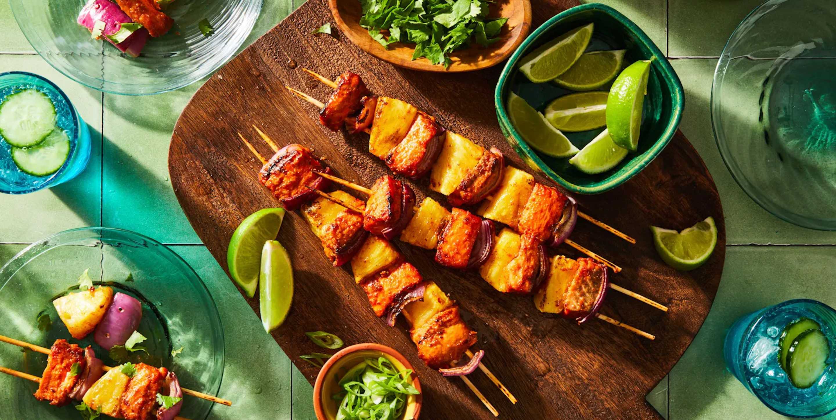 Salmon Al Pastor Skewers