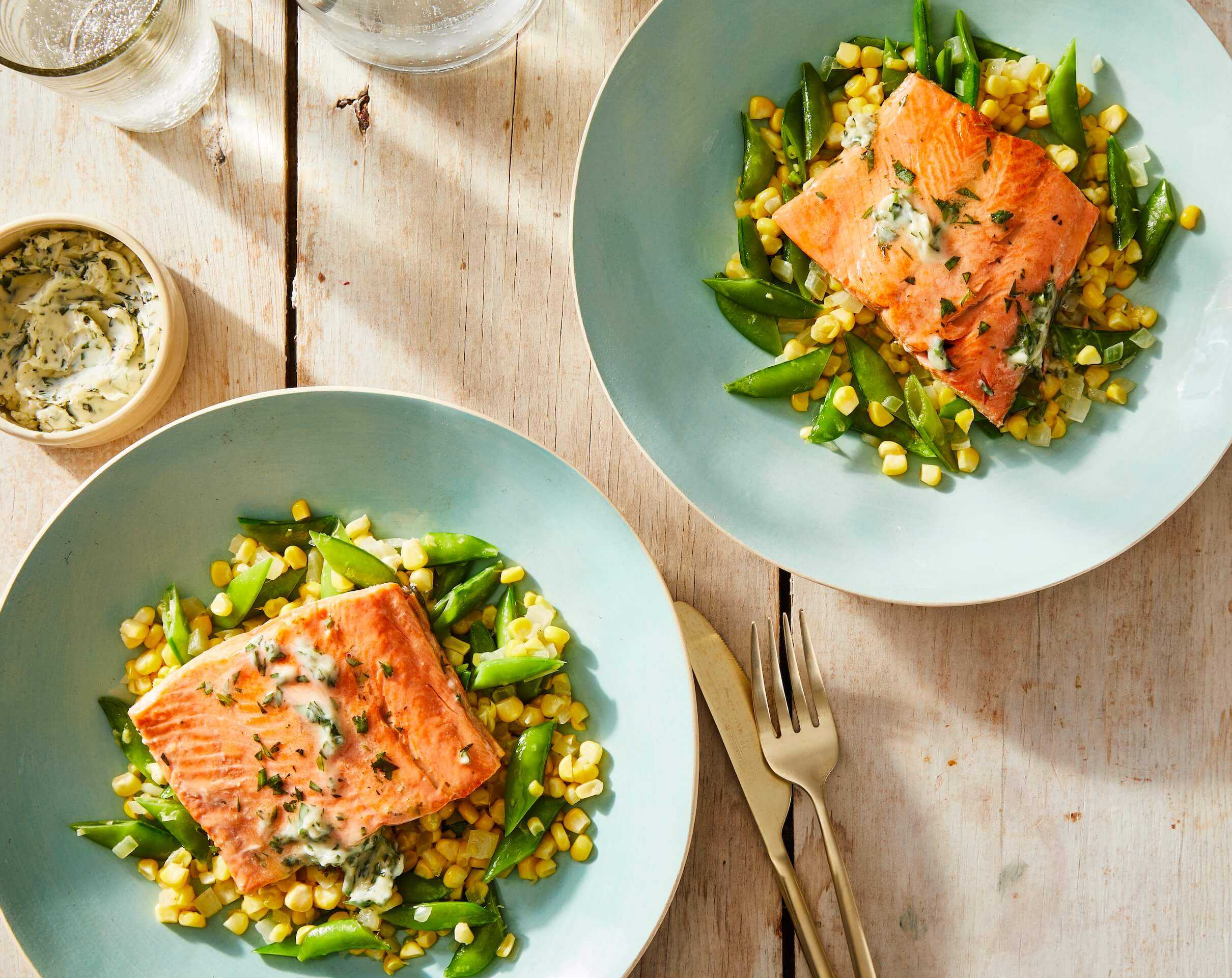 Premium Salmon Subscription - Seared Salmon with Succotash and Tarragon Butter