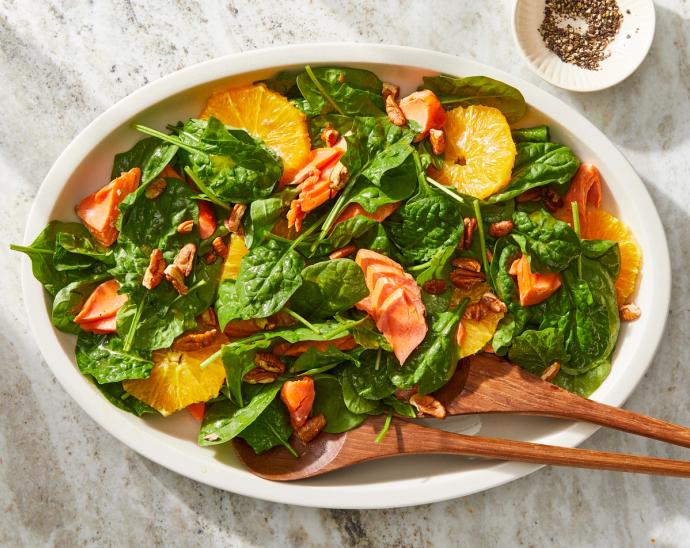 Honey-Glazed Salmon Spinach Salad