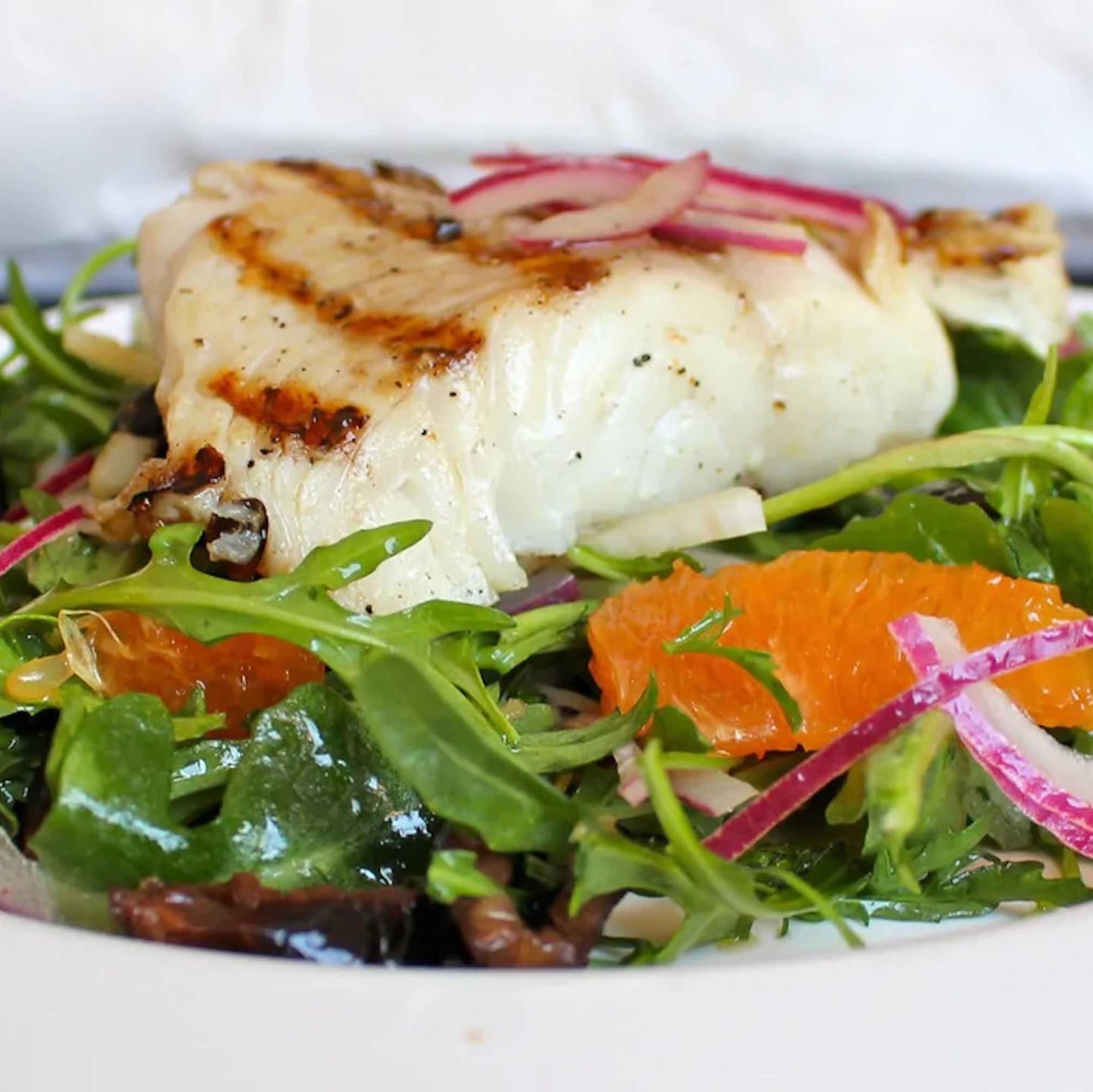 Grilled Sablefish with a Sicilian Salad