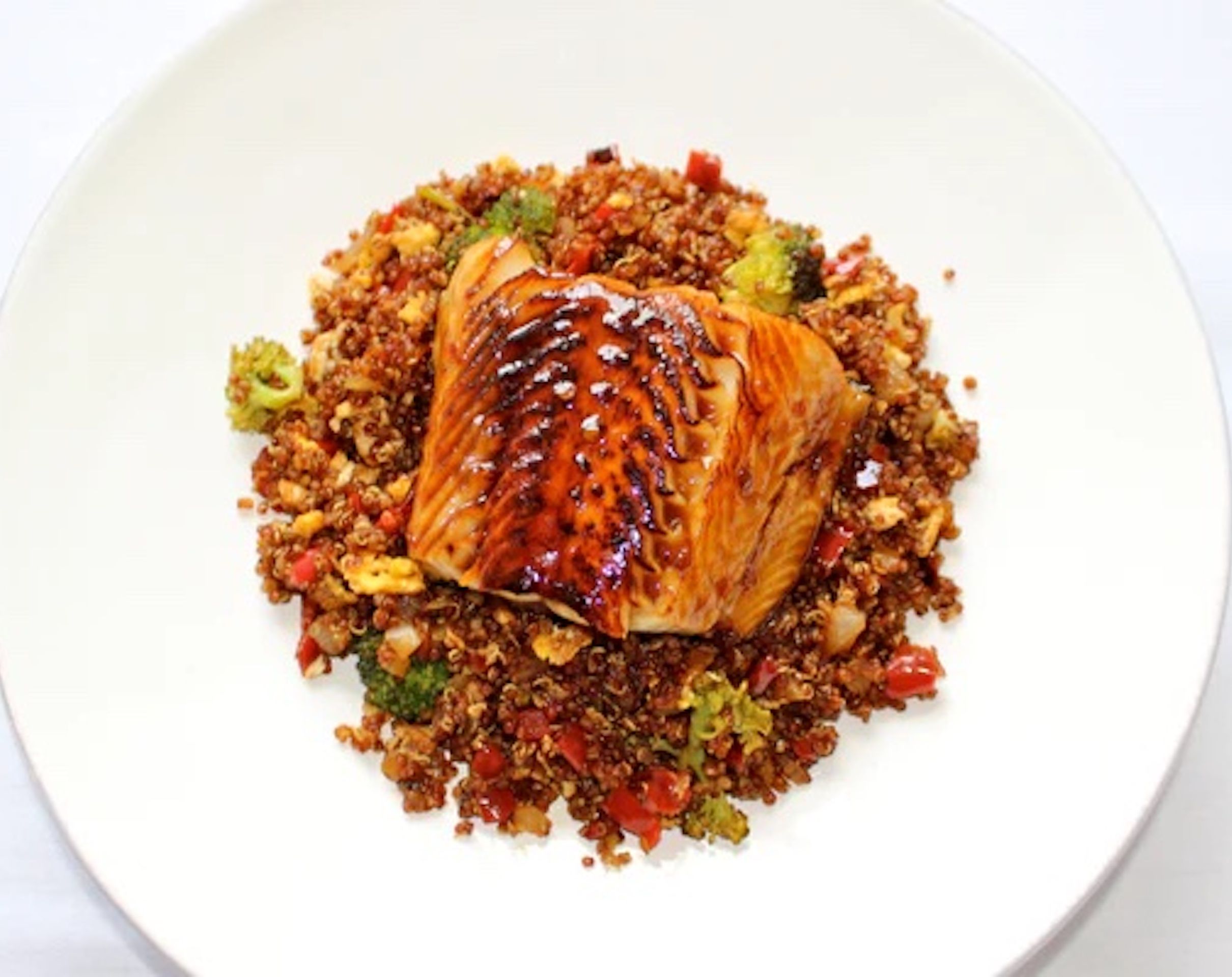 Sweet and Spicy Sablefish (Black Cod) with Quinoa Fried Rice