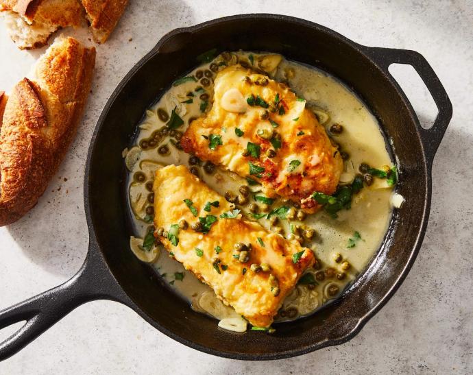 Pan-Seared Cod with Lemon-Caper Pan Sauce 