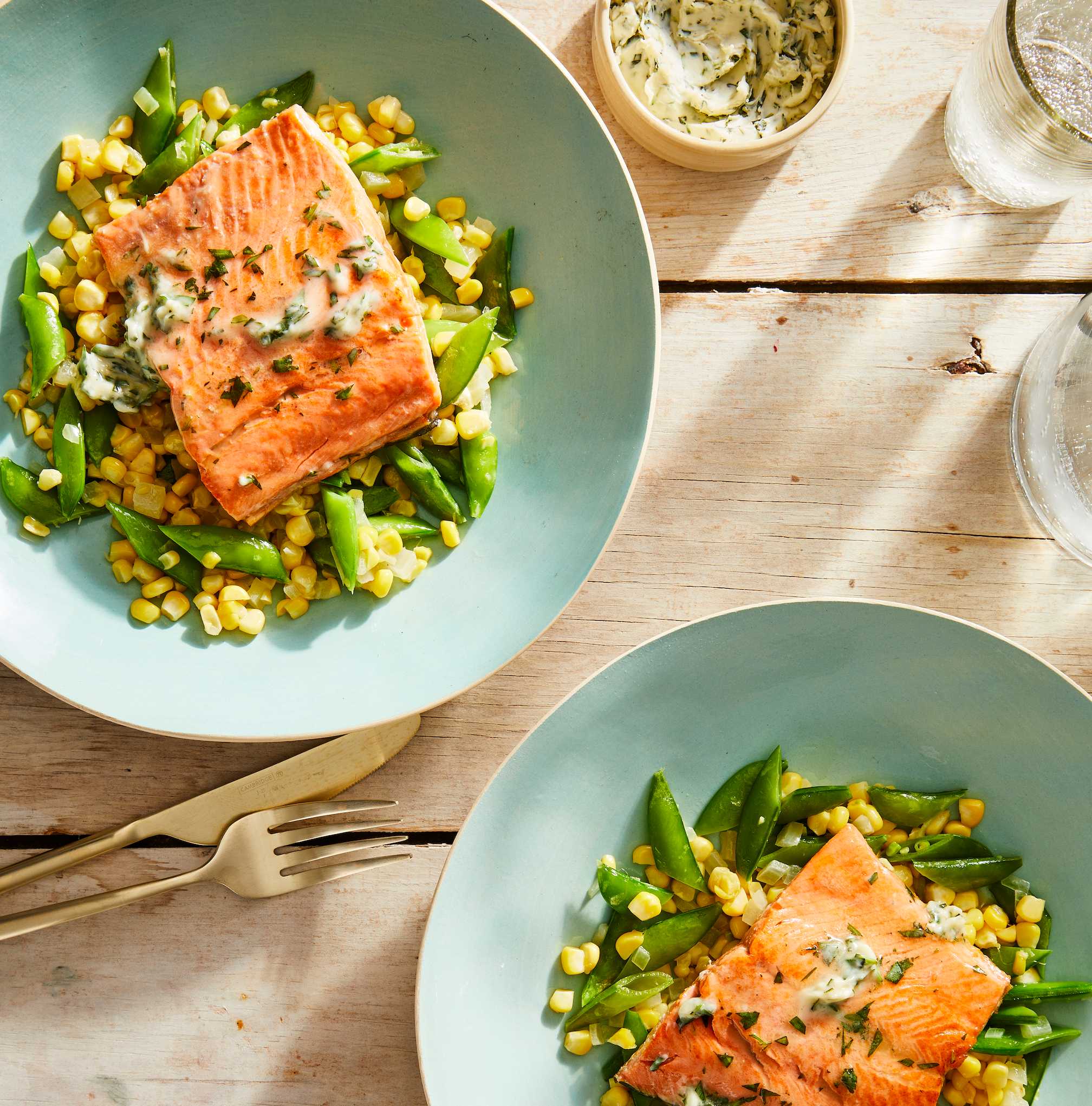 Seared Salmon with Succotash