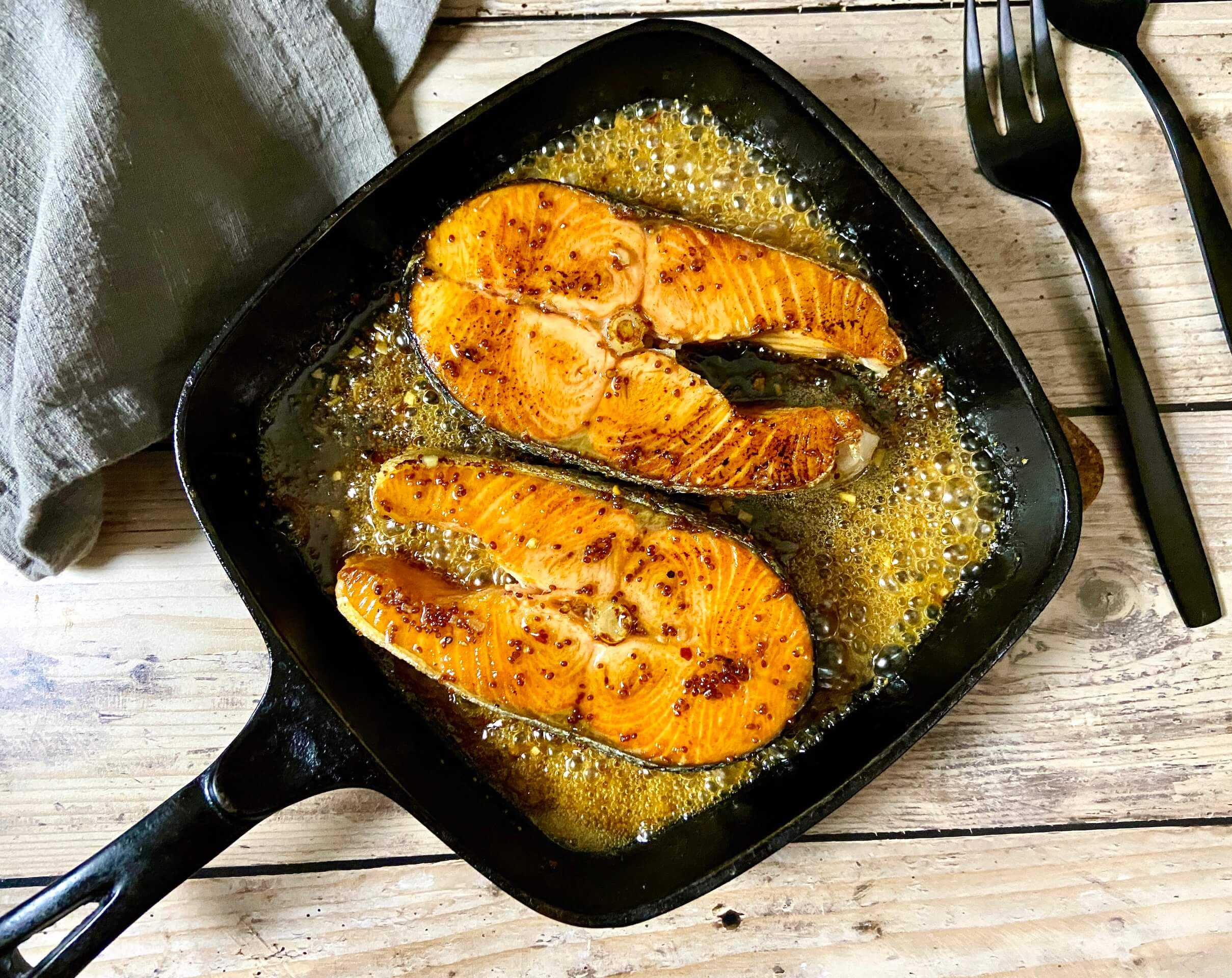 Premium Seafood - Shellfish Free Subscription - Hot Honey Mustard Glazed Salmon Steaks