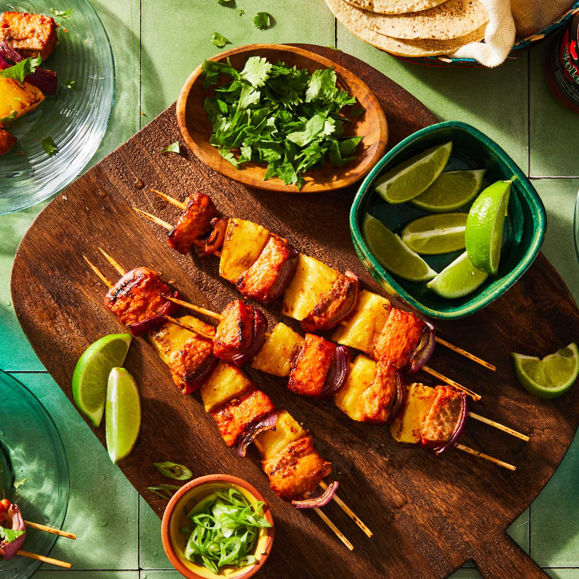Salmon Al Pastor Skewers