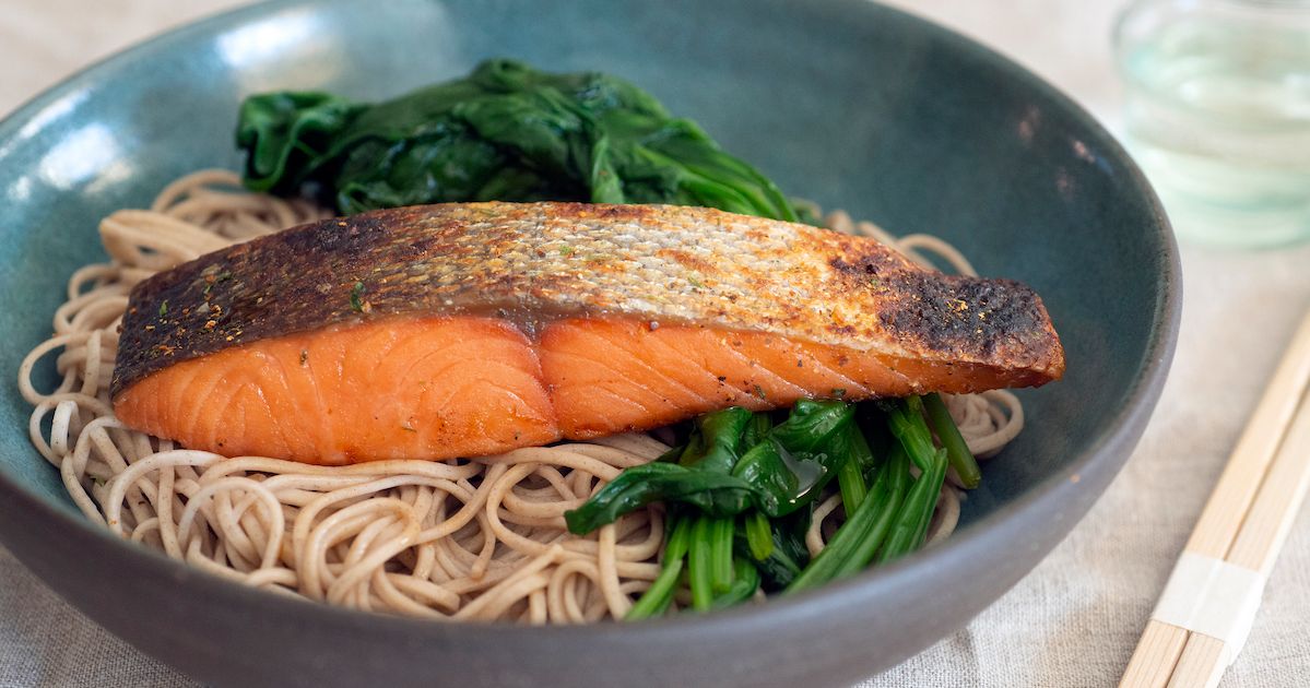 Misozuke Salmon Noodle Bowl