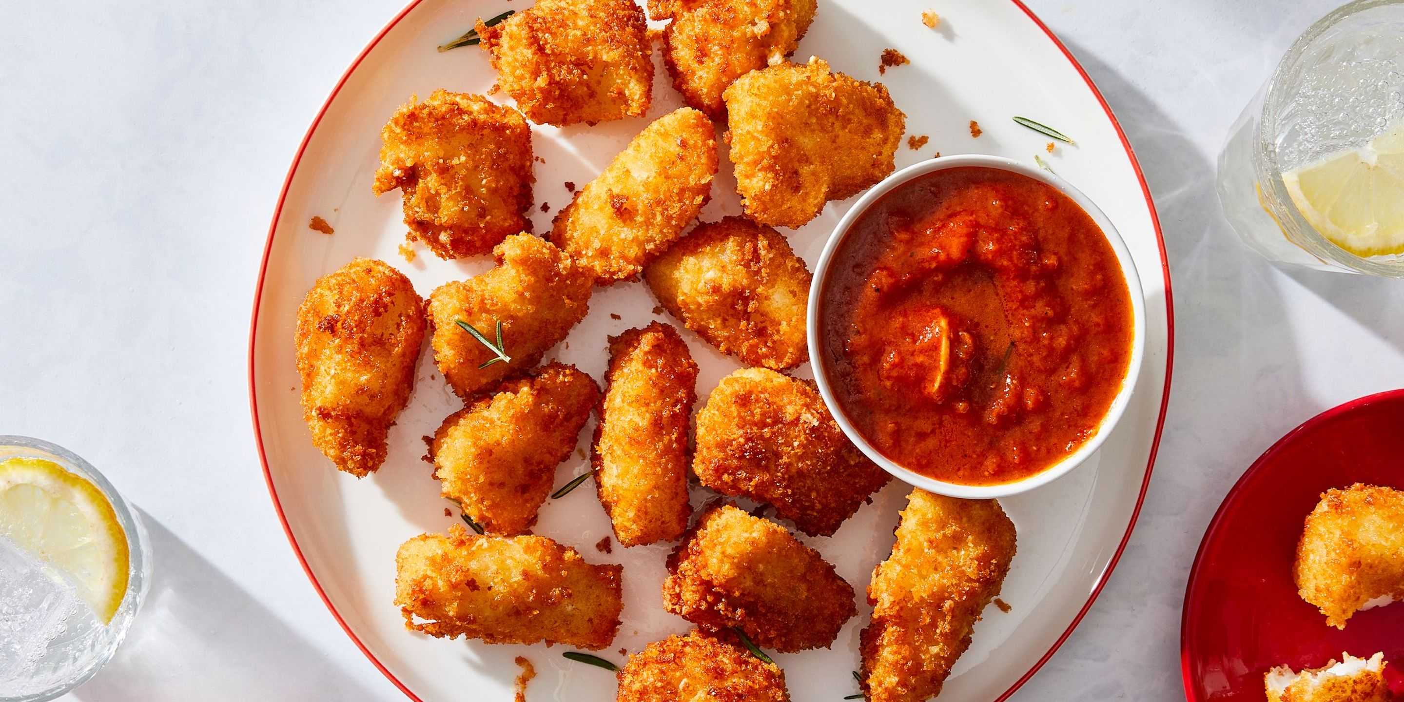 Crispy fried fish nuggets