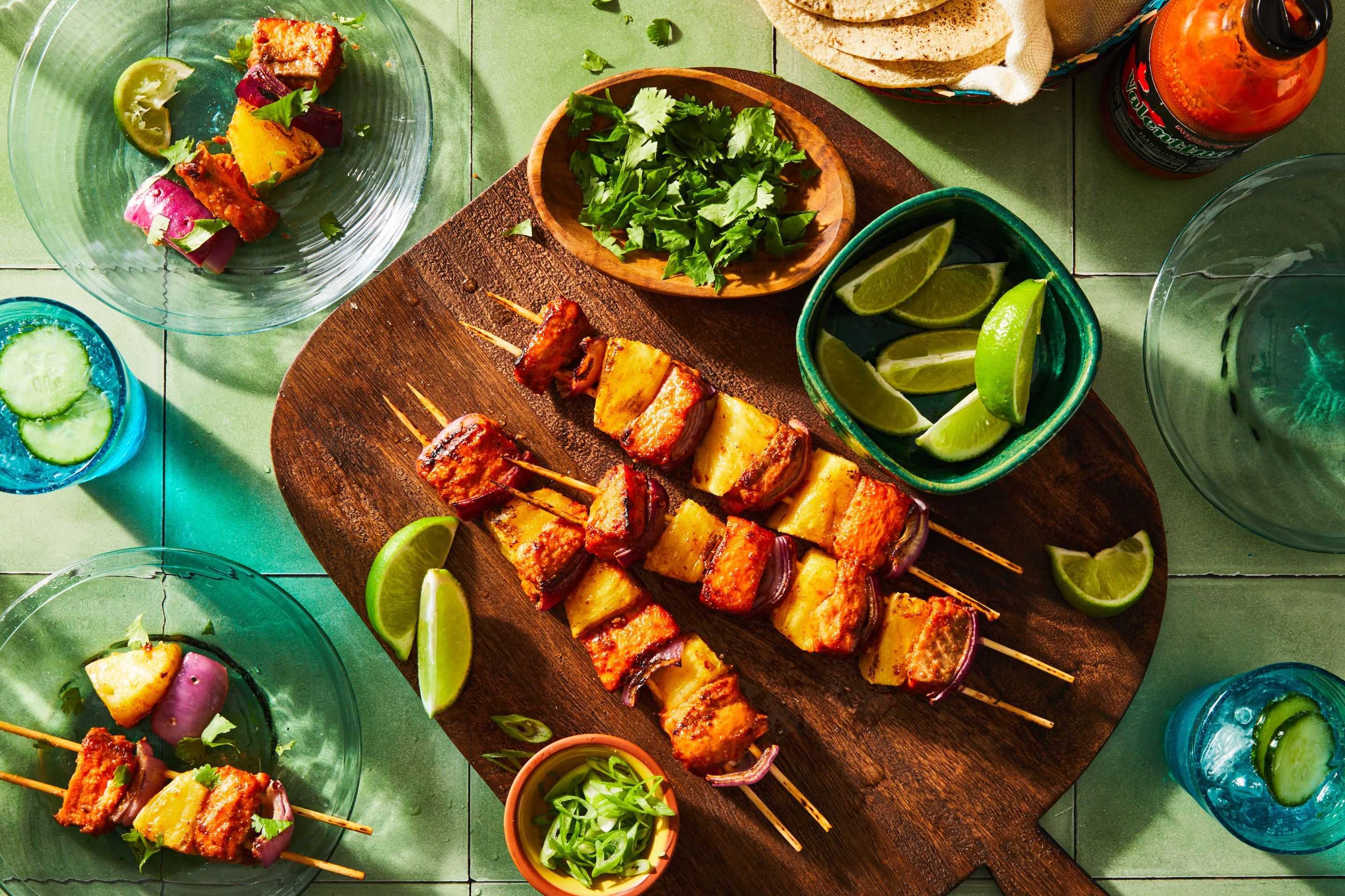 Salmon Al Pastor Skewers