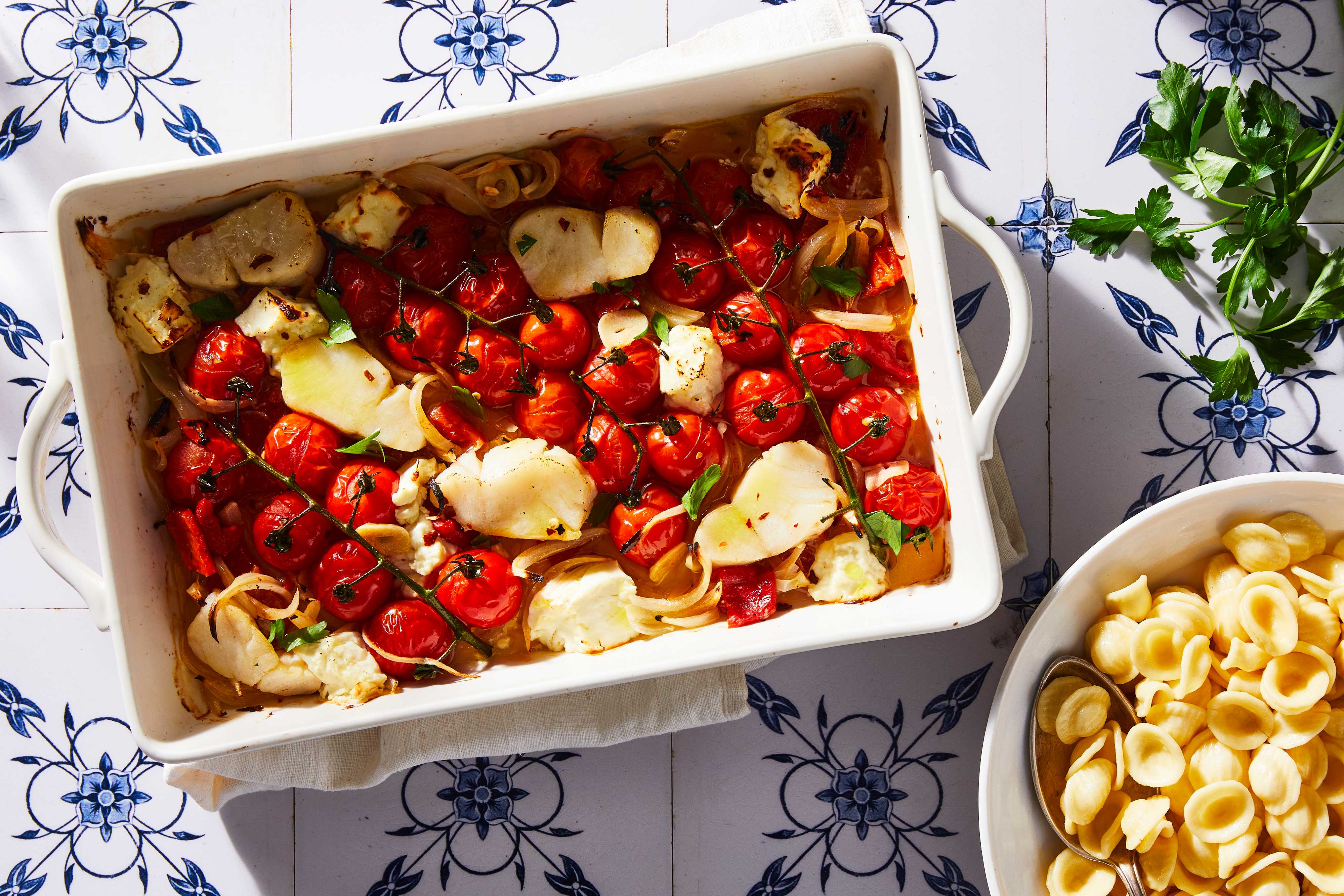Now You're Cookin' – Baked Feta-Tomato Seafood Pasta – 50/50 Content Block