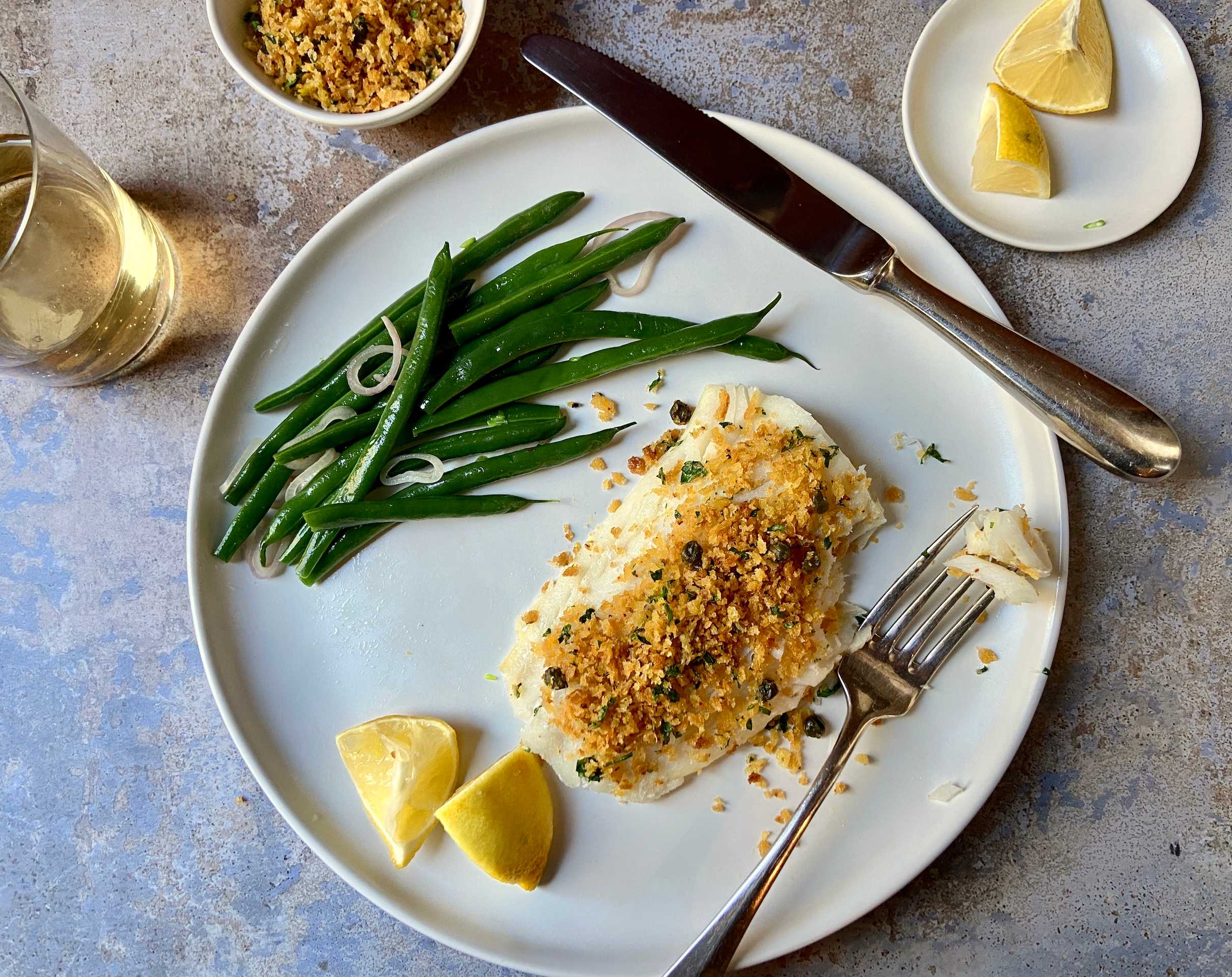 Steamed Fish with Crispy Crumbs recipe by Grace Parisi