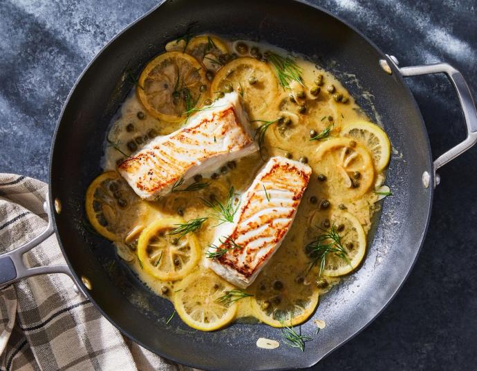 Pan-Seared Halibut with Lemon and Herbs