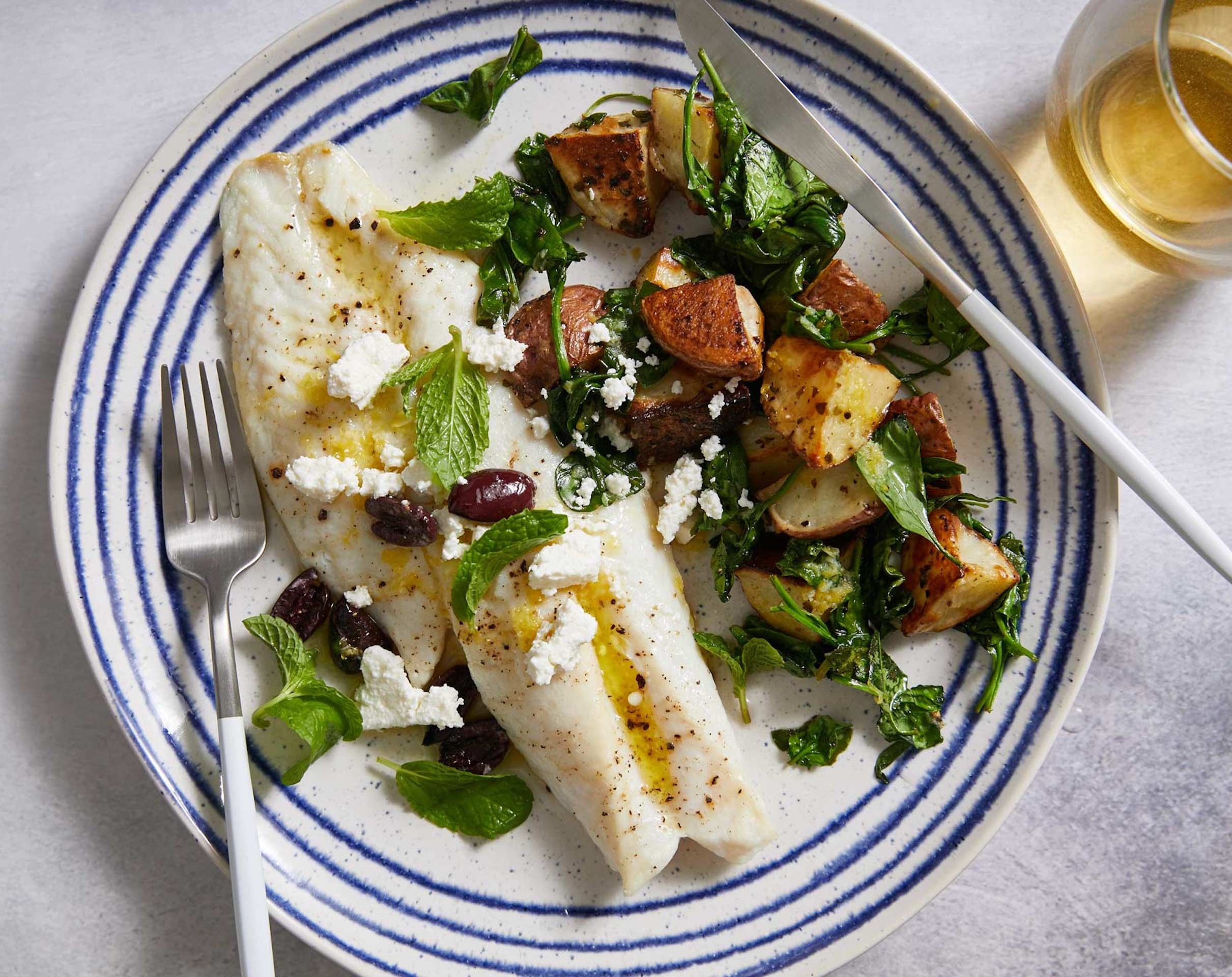 Broiled Rockfish with Lemony Potatoes Recipe