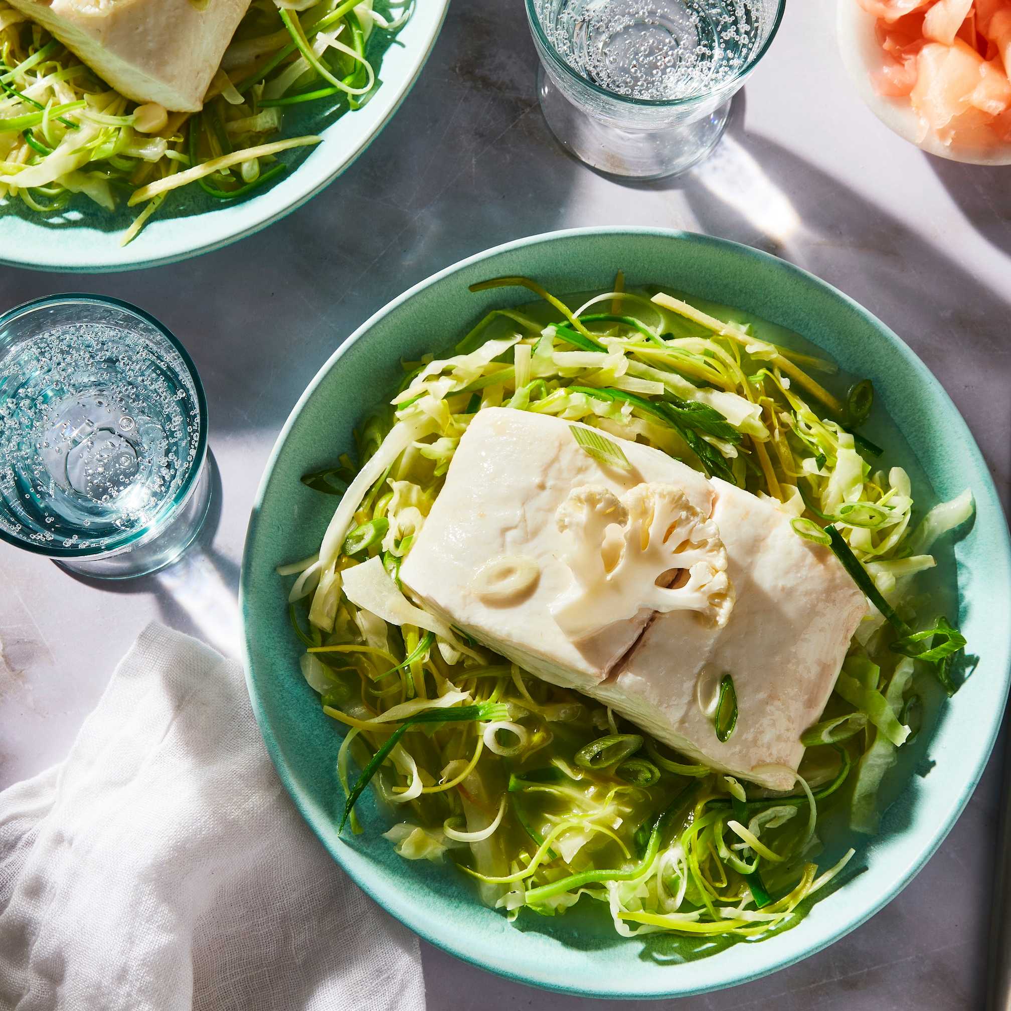 Sake-Steamed Halibut