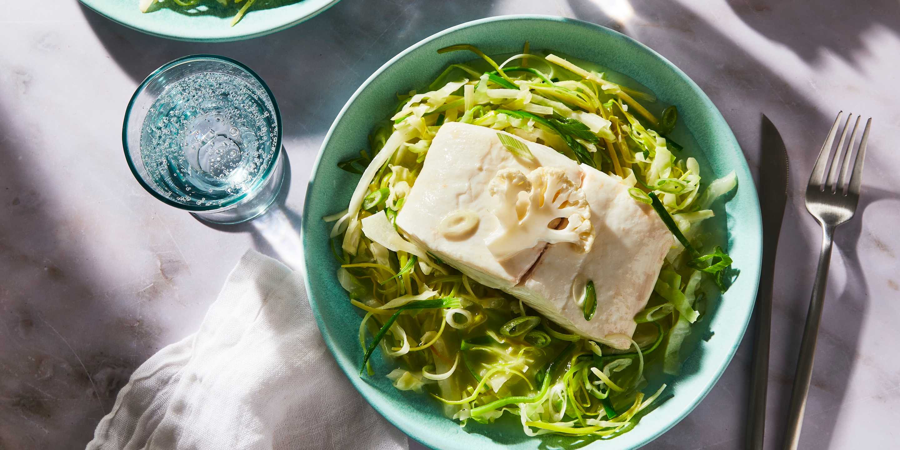 Sake-Steamed Halibut