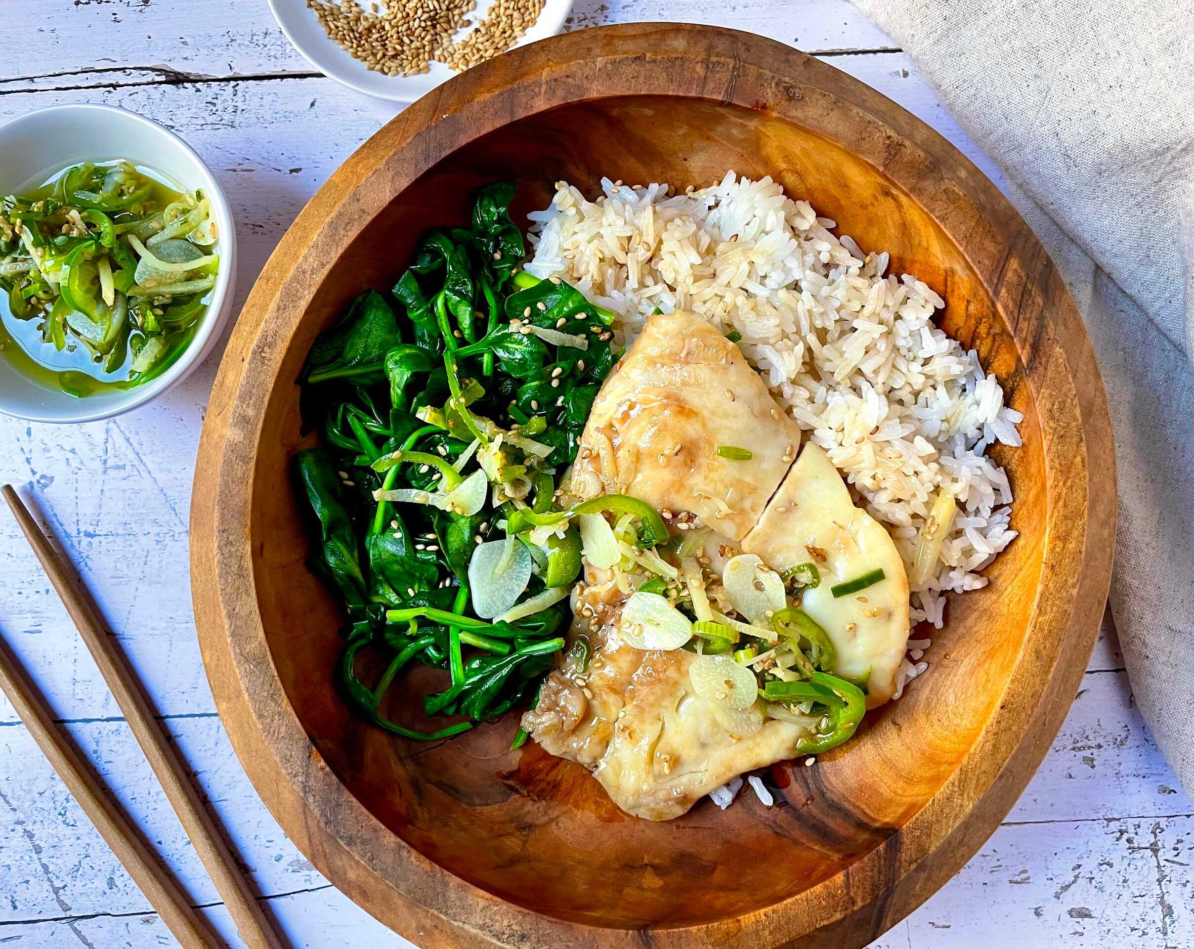 Fragrant Steamed Fish with Sizzling Sauce recipe by Grace Parisi