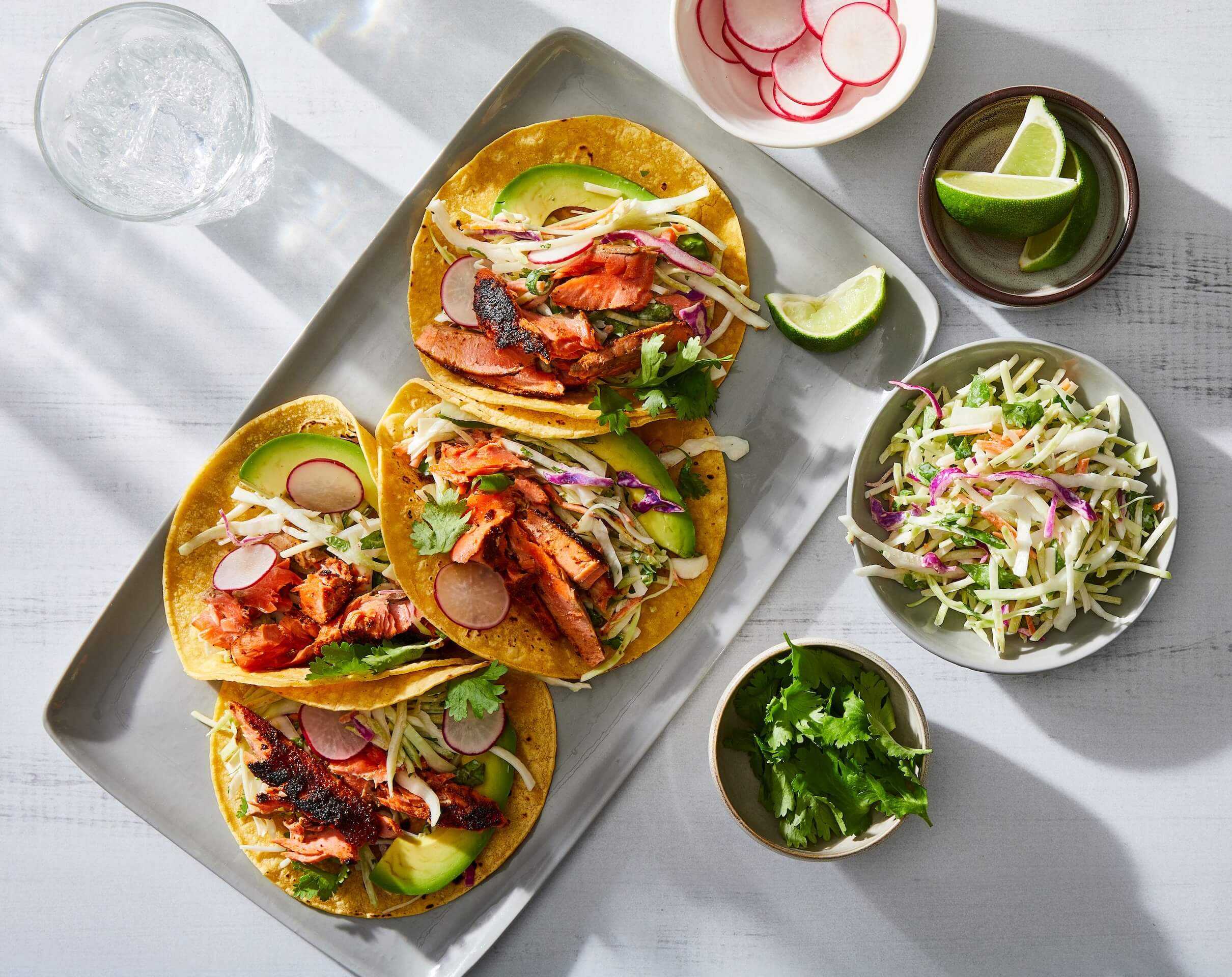 Blackened Salmon Tacos recipe by Grace Parisi