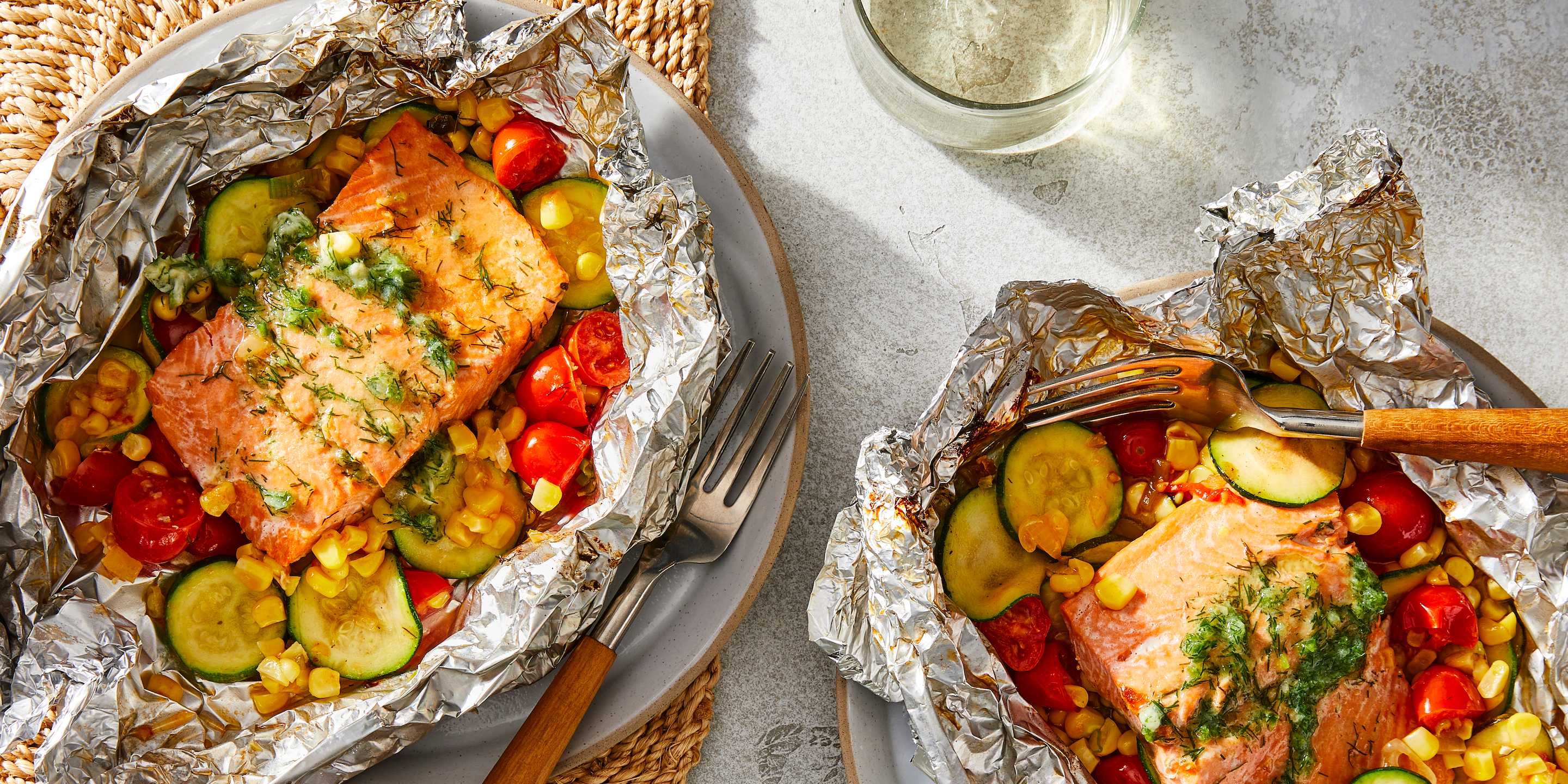 Salmon in Foil with Summer Vegetables