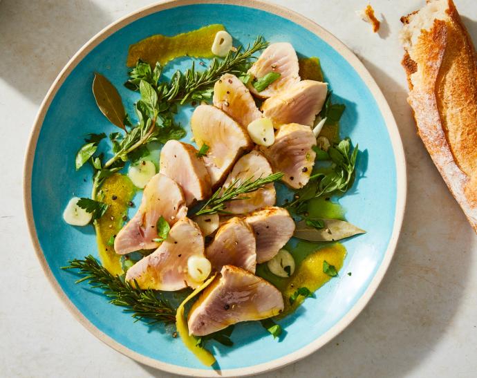 Seared Tuna with Lemon, Garlic, and Herbs