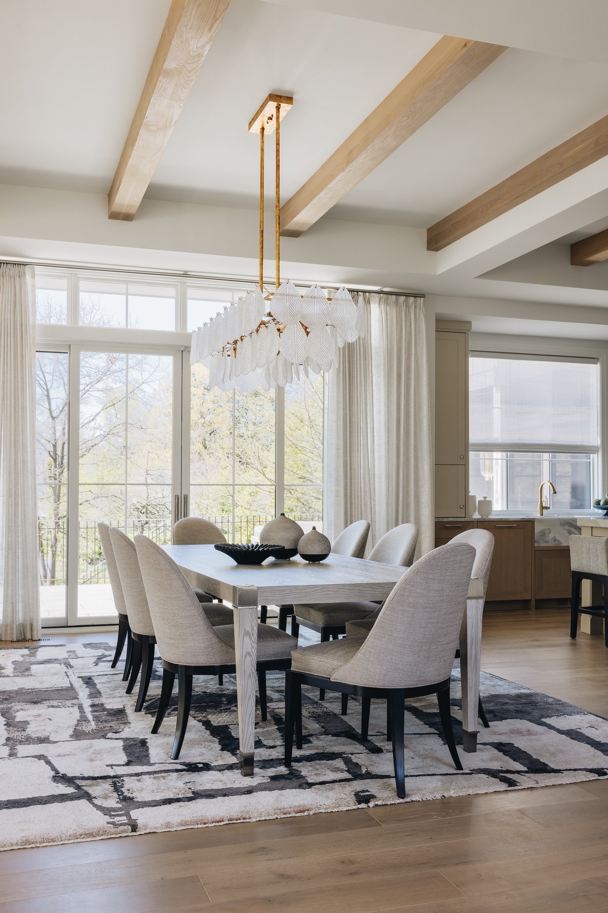 Dawn Reeves Design Luxury Interior Design Chicago Illinois Hinsdale Dining Room Capiz Chandelier