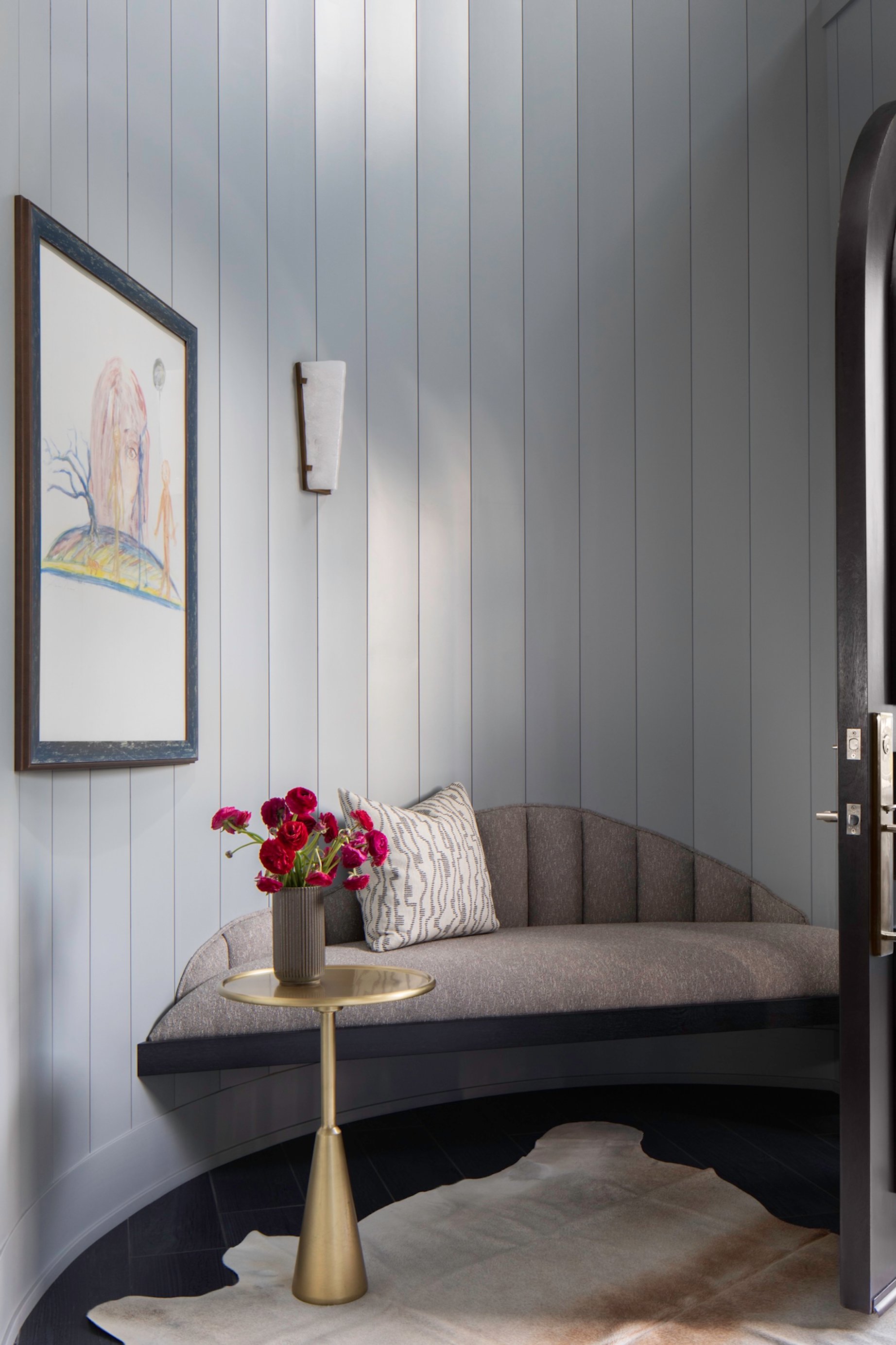 Dawn Reeves Design Luxury Interior Design Chicago Illinois South Curved Nook Bench Sconce