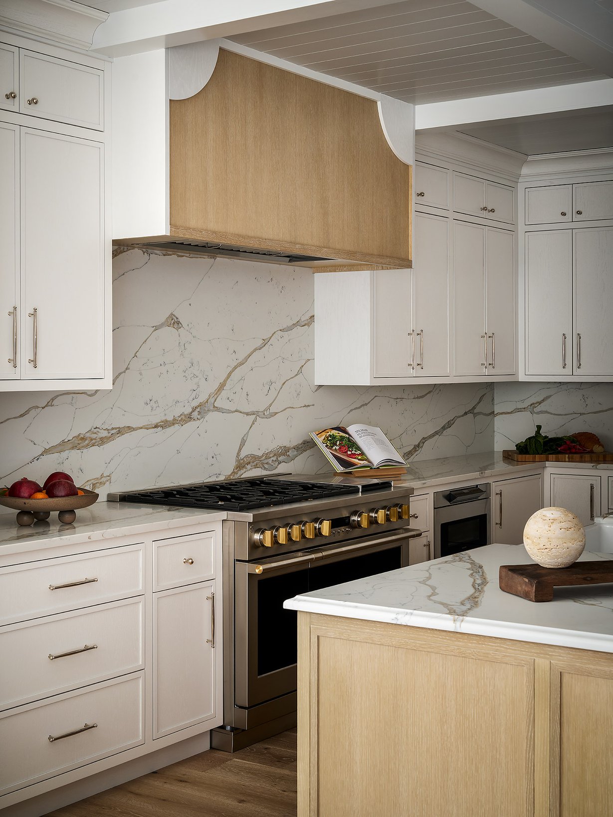 Dawn Reeves Design Luxury Interior Design Chicago Illinois Melrose Kitchen Range Wood Hood Detail