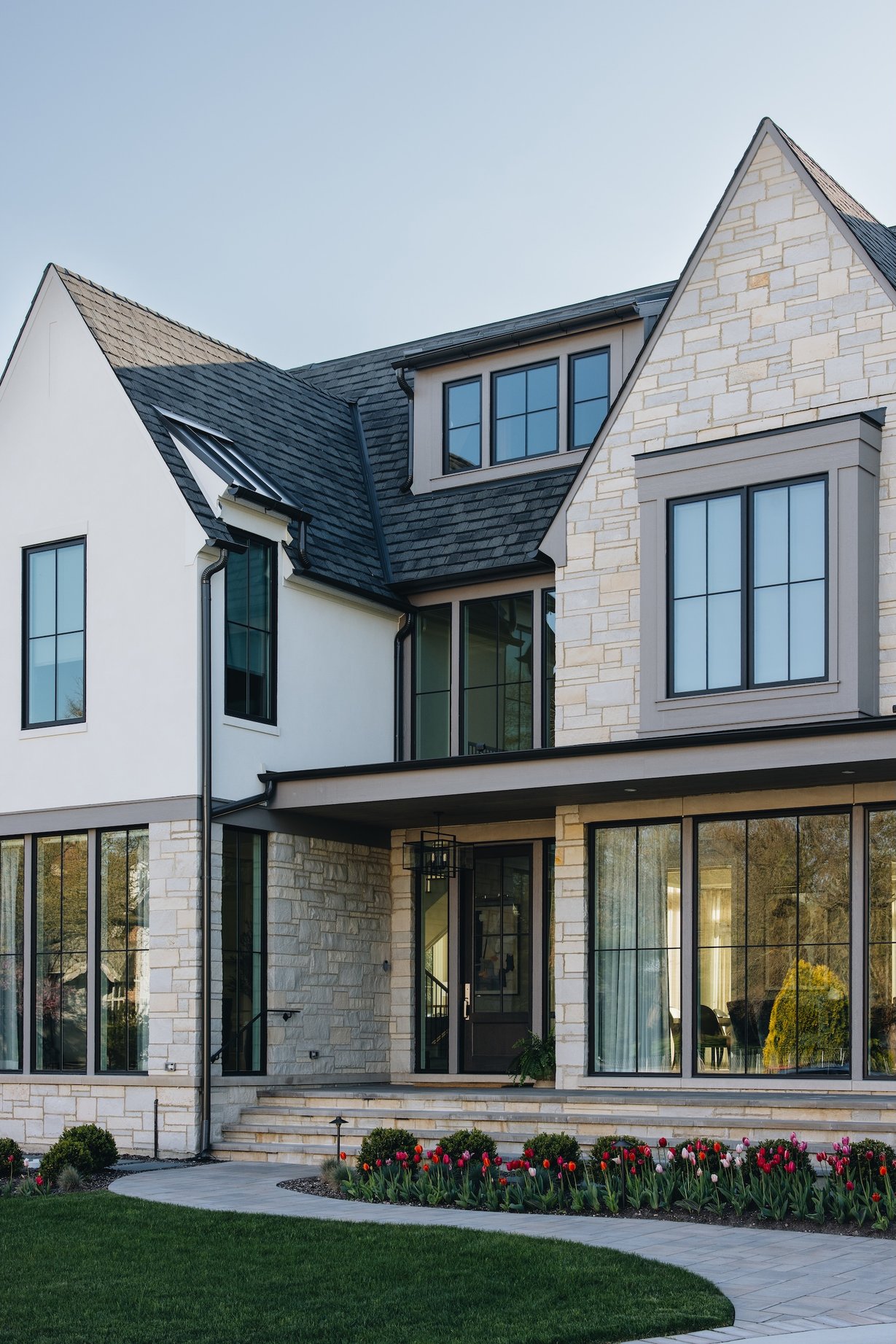Dawn Reeves Design Luxury Interior Design Chicago Illinois Hinsdale Exterior Front Wide