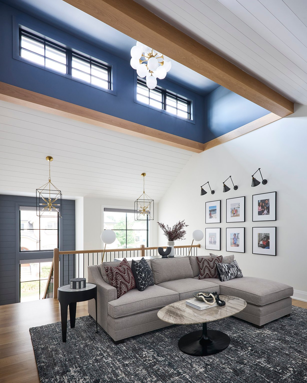 Dawn Reeves Design Luxury Interior Design Chicago Illinois Fairview Loft Sectional Vaulted Ceiling