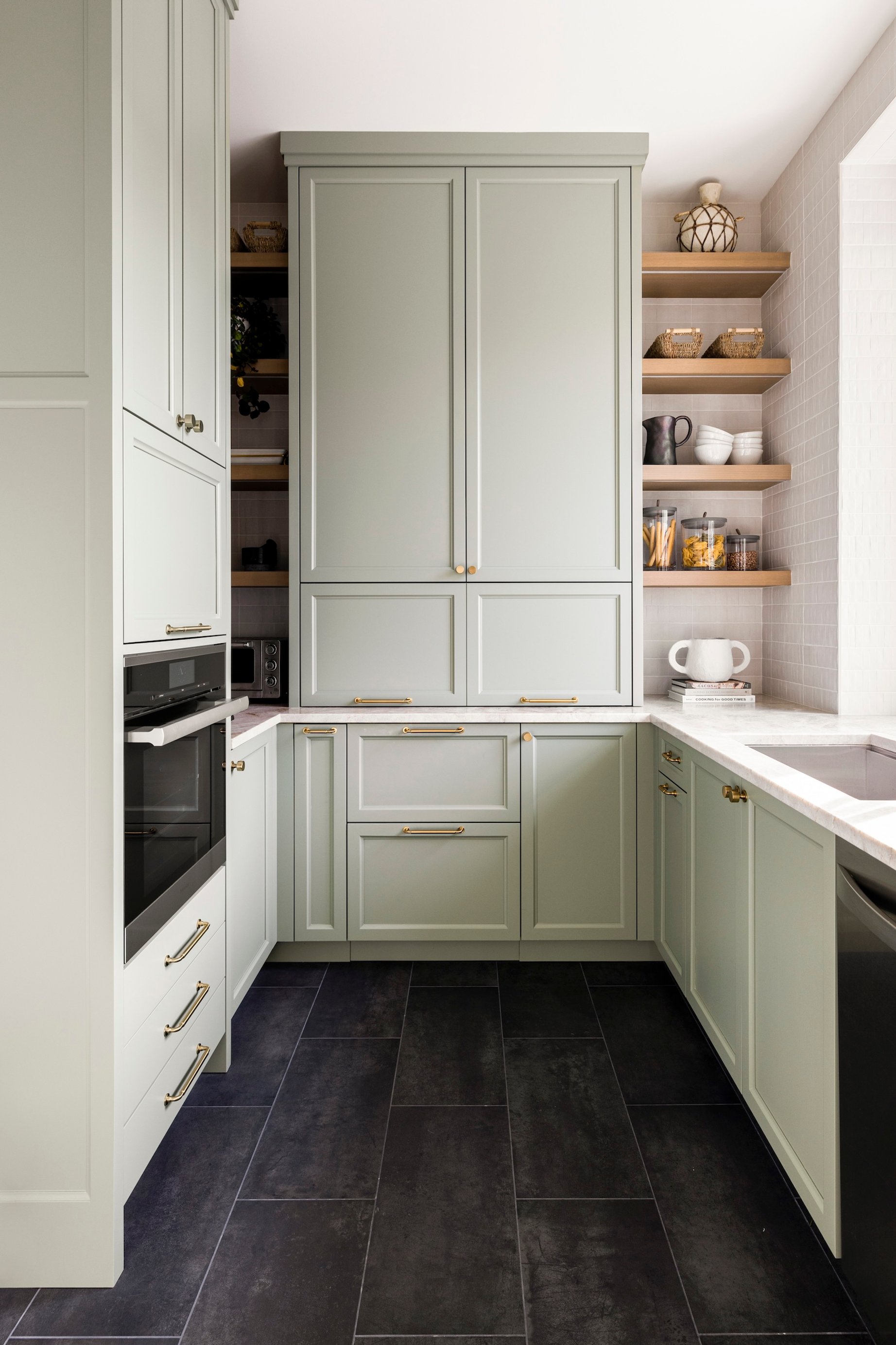 Dawn Reeves Design Luxury Interior Design Chicago Illinois Vallette Pantry Sage Green Cabinets