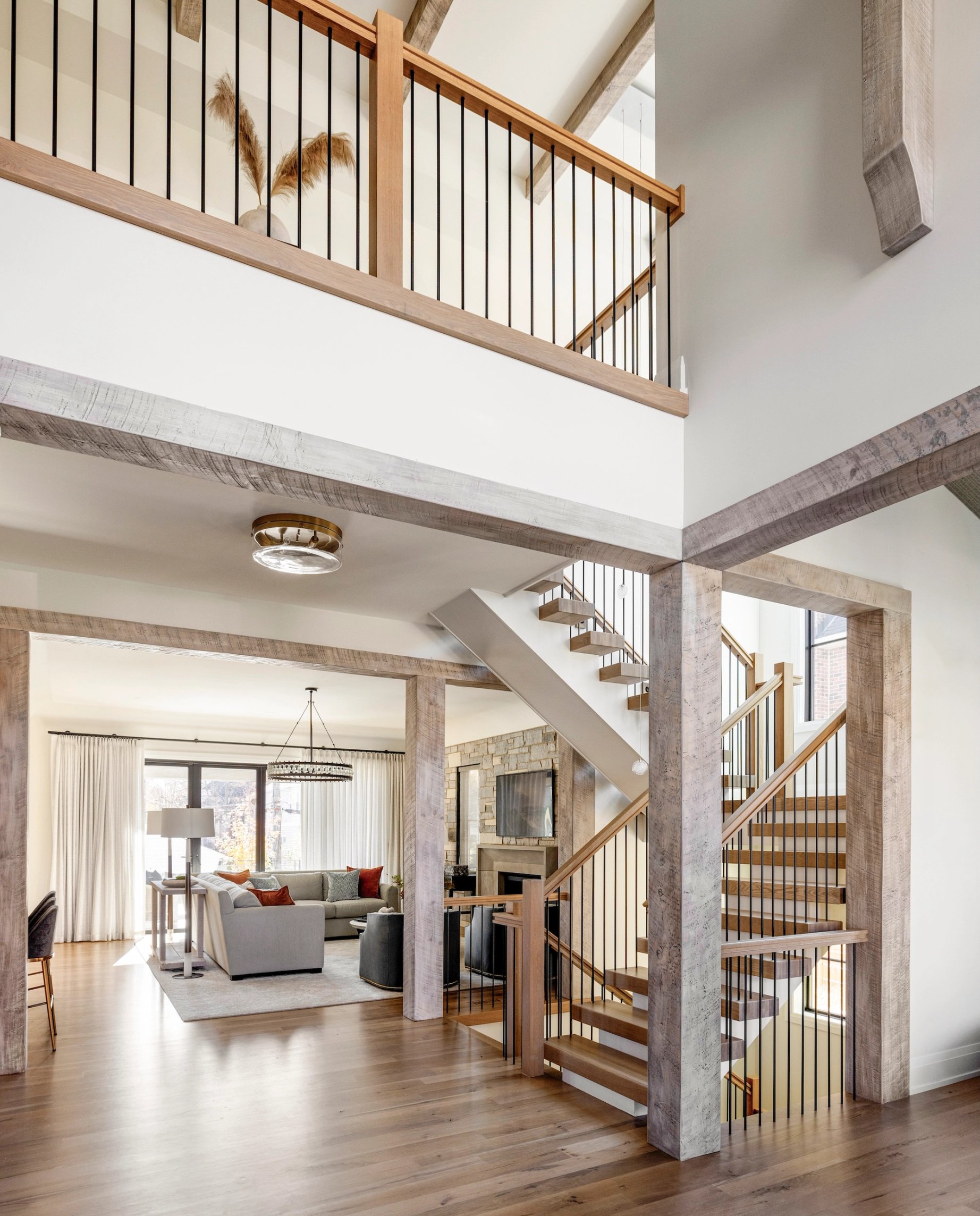 Dawn Reeves Design Luxury Interior Design Chicago Illinois Vallette Two Story Entry Open Staircase