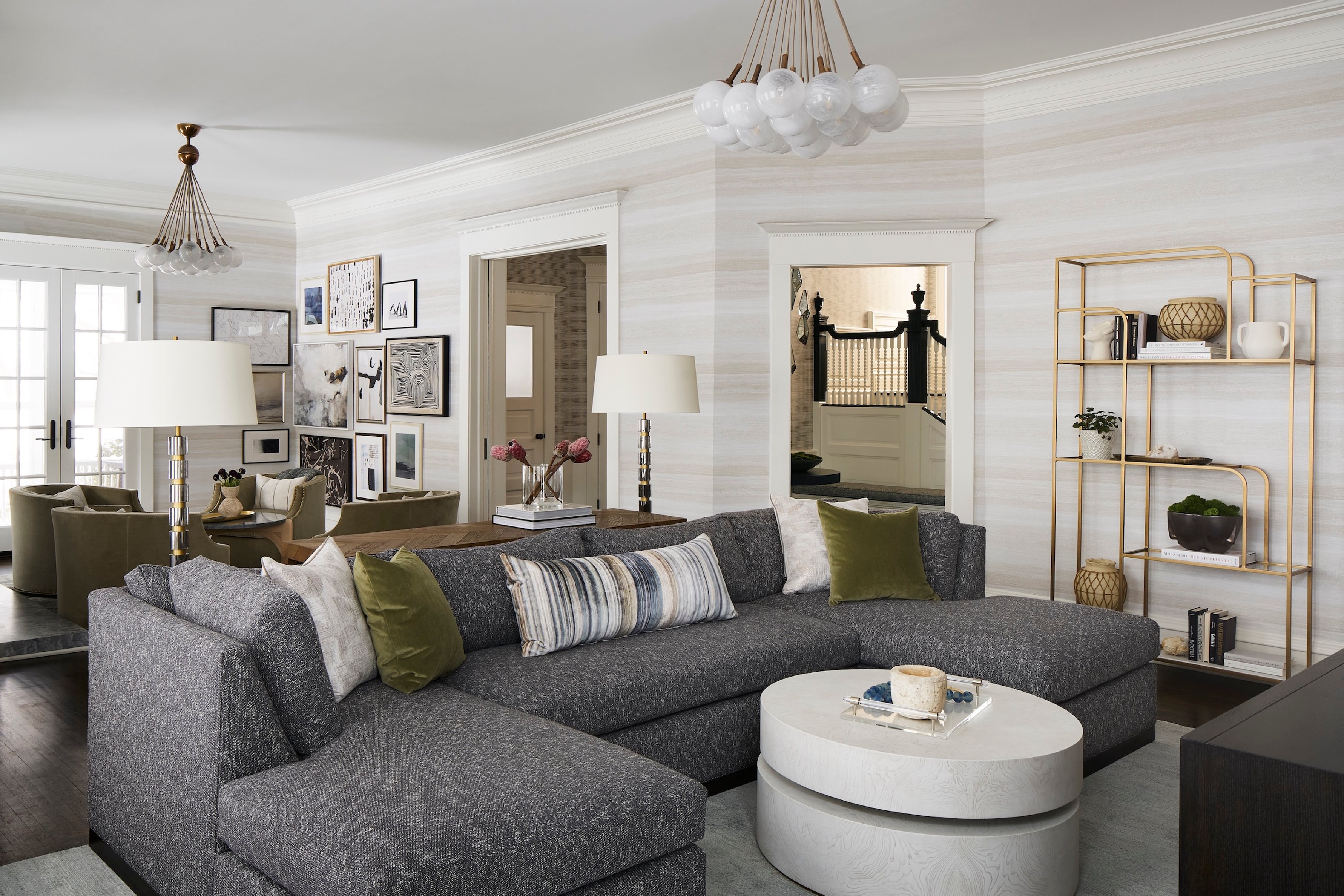 Dawn Reeves Design Luxury Interior Design Chicago Illinois Lincoln Living Room Sectional Wide View