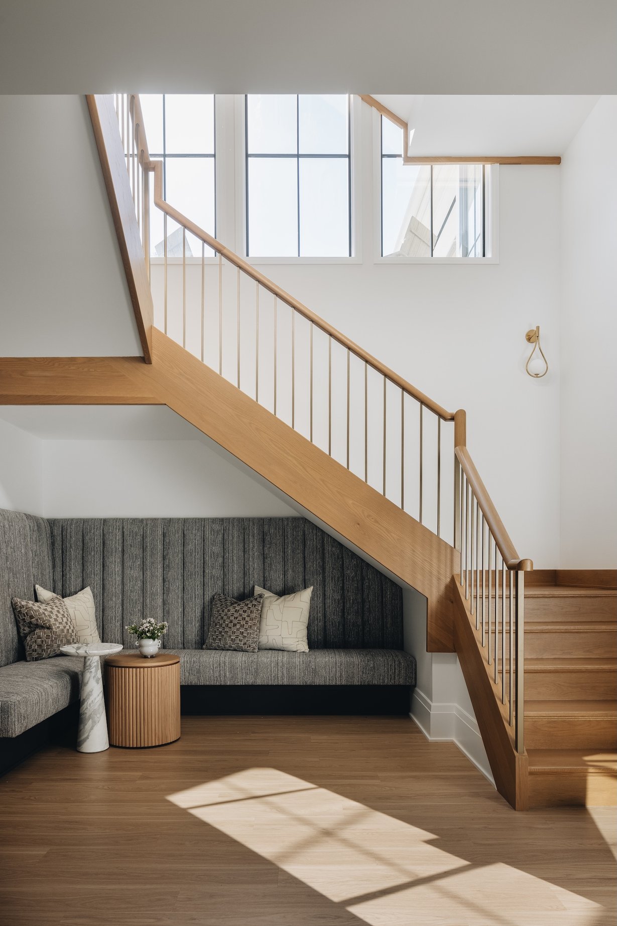Dawn Reeves Design Luxury Interior Design Chicago Illinois Wilson Staircase Banquette Underneath