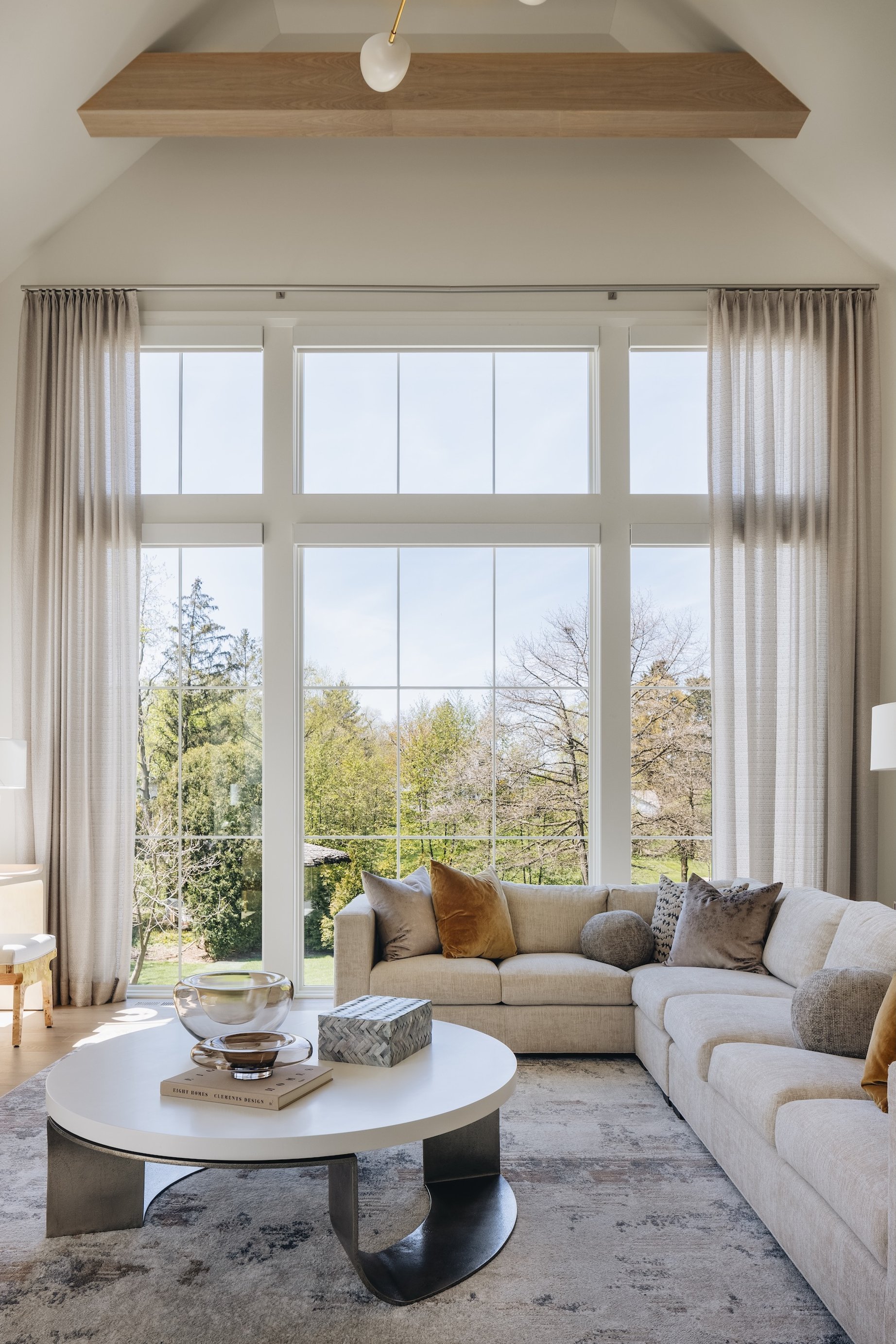 Dawn Reeves Design Luxury Interior Design Chicago Illinois Hinsdale Living Room Sectional Window View
