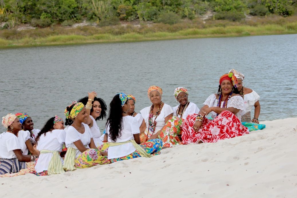 Mariene de Castro em gravação de videoclipe com participação especial das Ganhadeiras de Itapuã. Foto: Edvaldo Borges