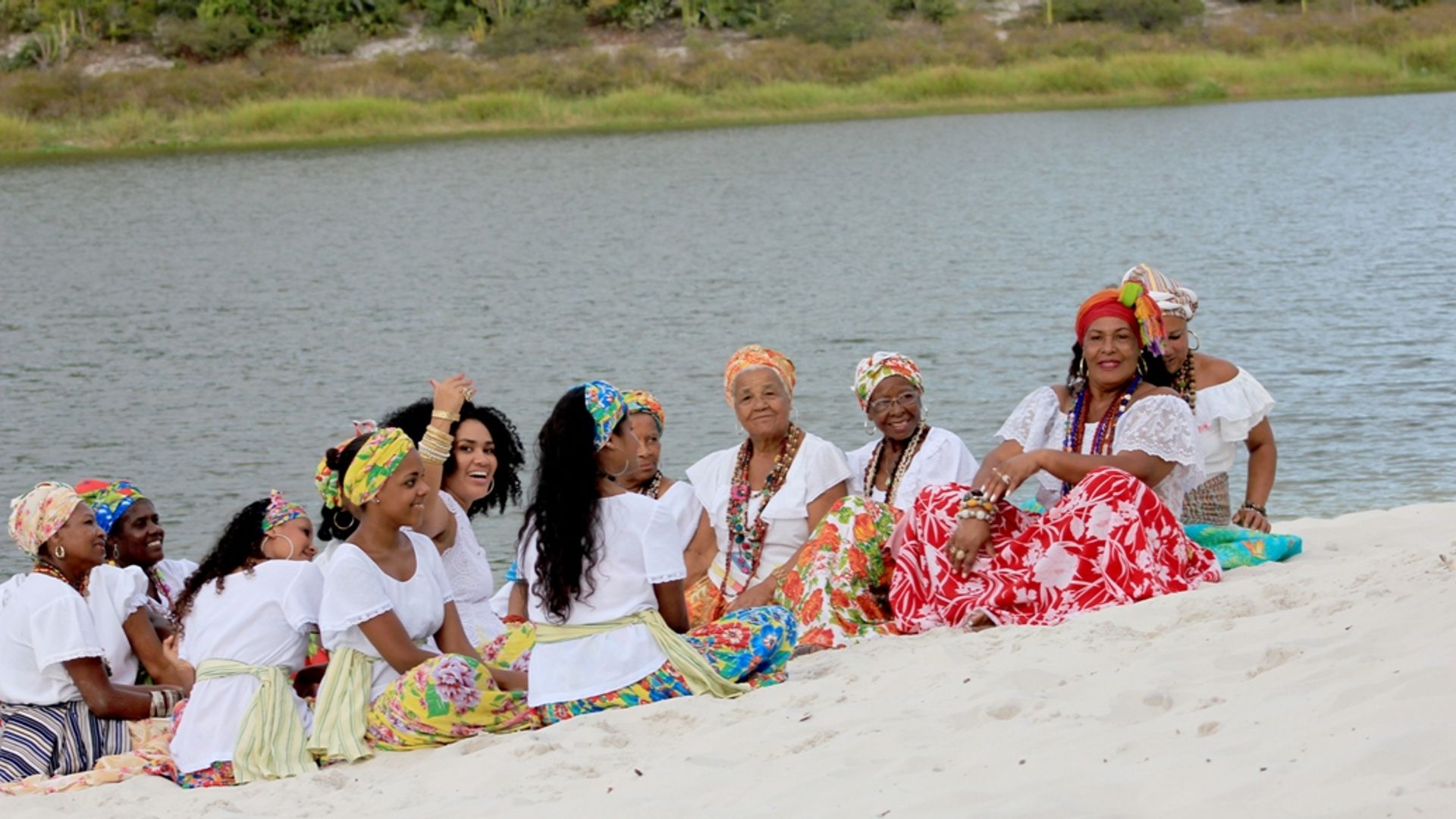 Mariene de Castro em gravação de videoclipe com participação especial das Ganhadeiras de Itapuã. Foto: Edvaldo Borges