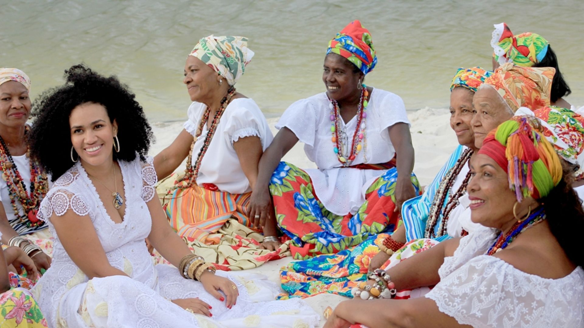 Mariene de Castro em gravação de videoclipe com participação especial das Ganhadeiras de Itapuã. Foto: Edvaldo Borges
