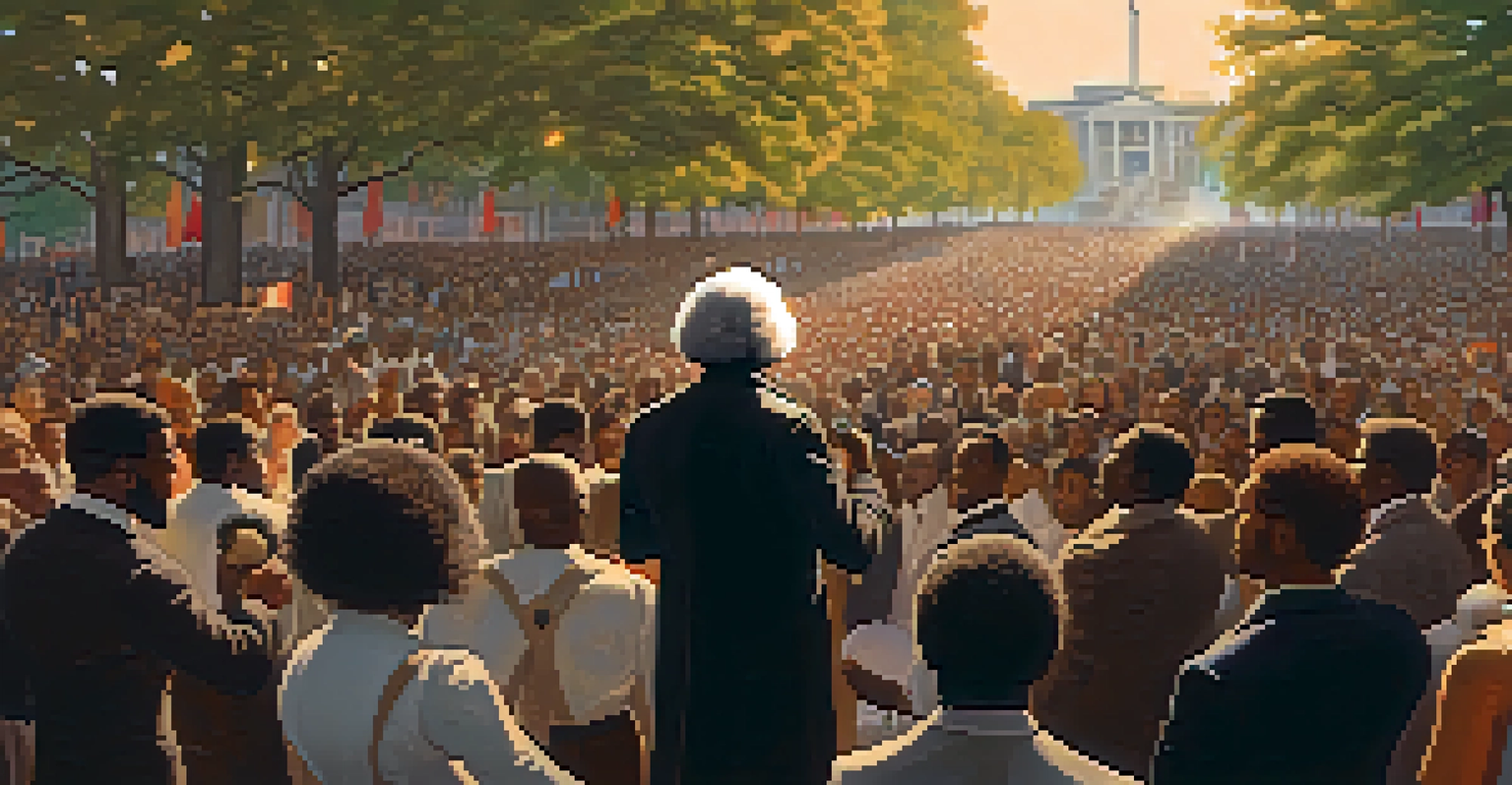 Frederick Douglass speaking passionately to a diverse crowd in New York, advocating for freedom and equality.