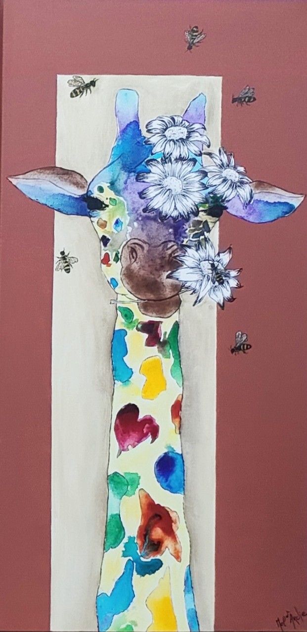 La girafe aux songes fleuris