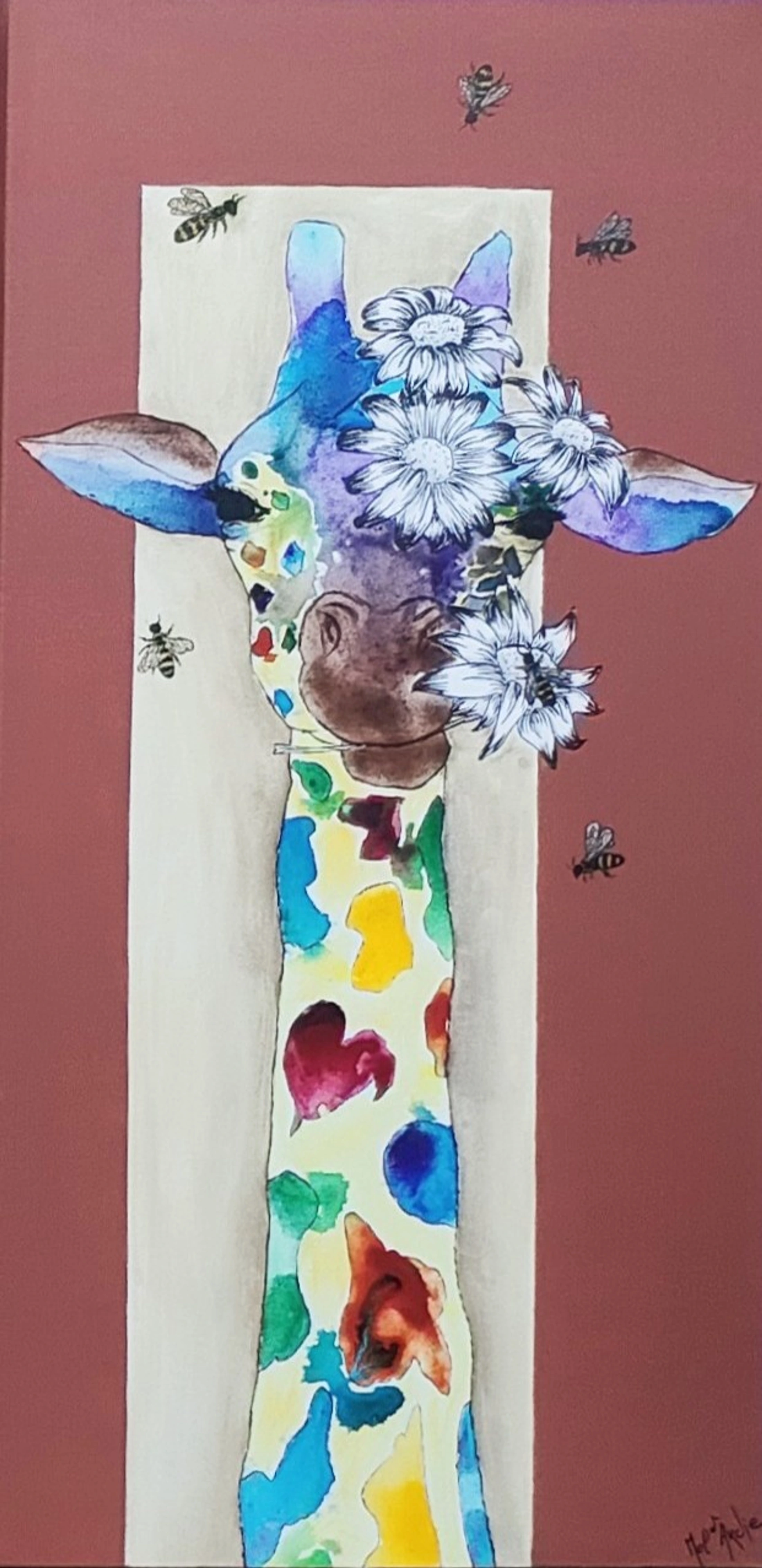 La girafe aux songes fleuris
