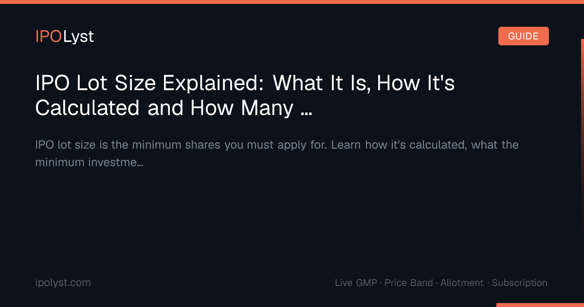 IPO Lot Size Explained — IPOLyst Guide