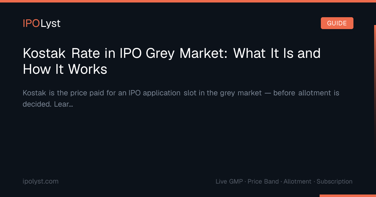 Kostak Rate in IPO Grey Market — IPOLyst Guide