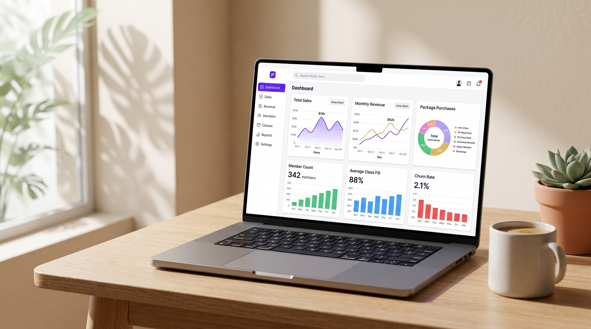 Vibefam studio dashboard and branded member app