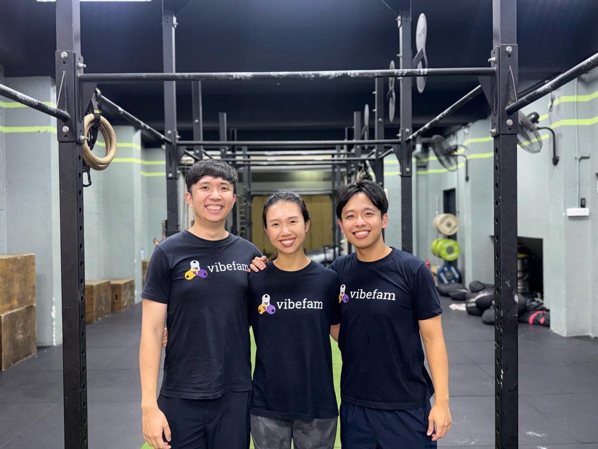 Vibefam co-founders Serene Lim, Lim Chun Yong, and Lee Jia Yi at a partner studio