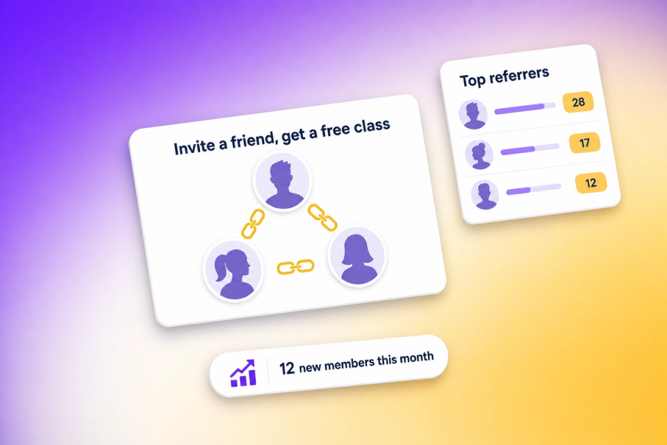 Invite-a-friend referral card and leaderboard