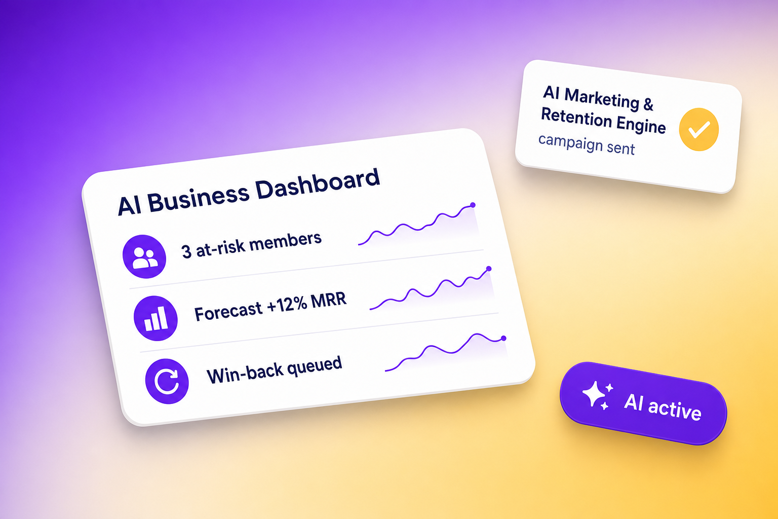 AI Business Dashboard with churn prediction and recommended actions