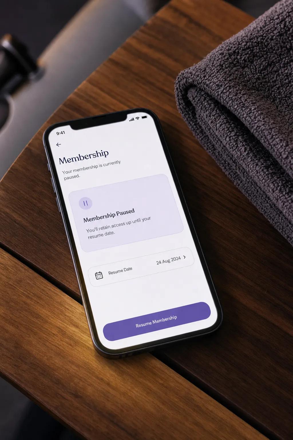 Vibefam membership freeze pausing billing and holding credits while a member travels