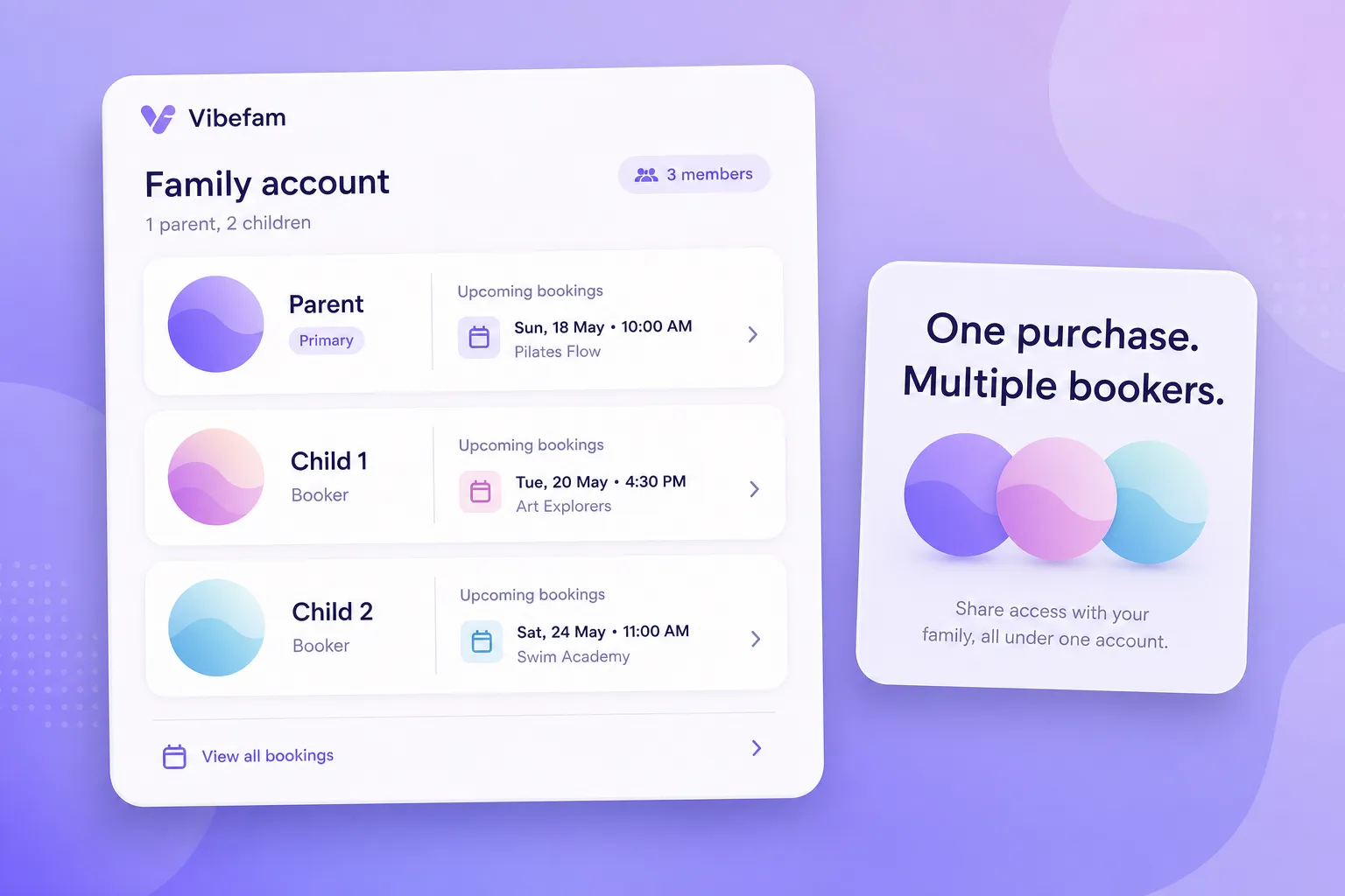 Vibefam Family Accounts for household memberships.