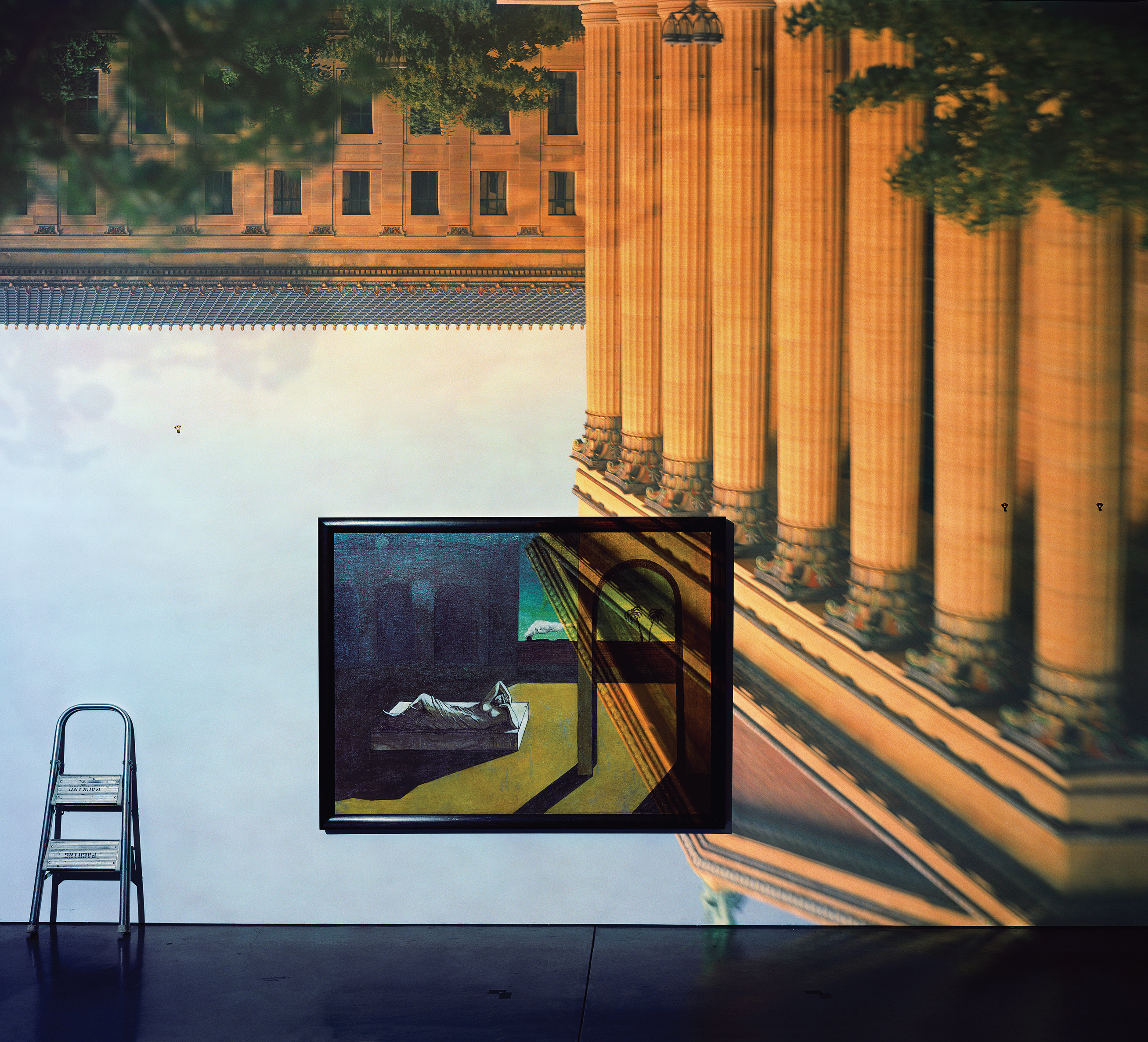 Camera Obscura: The Philadelphia Museum of Art East Entrance in Gallery #171 with a DeChirico Painting, 2005