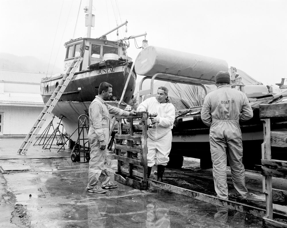 Artwork: Lifeboat Repair at Aurora Harbor 
